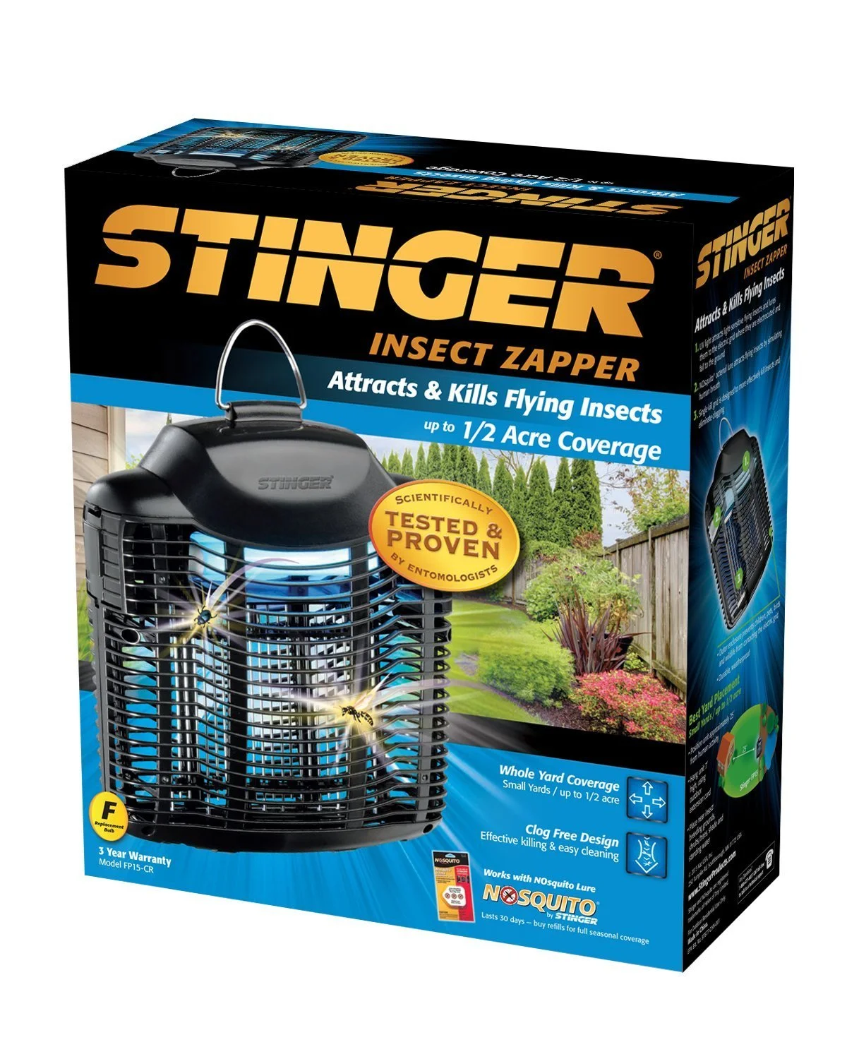 Stinger FP15CRV1 Flat Panel Insect Zapper 1/2 Acre Coverage Indoor Pest Control