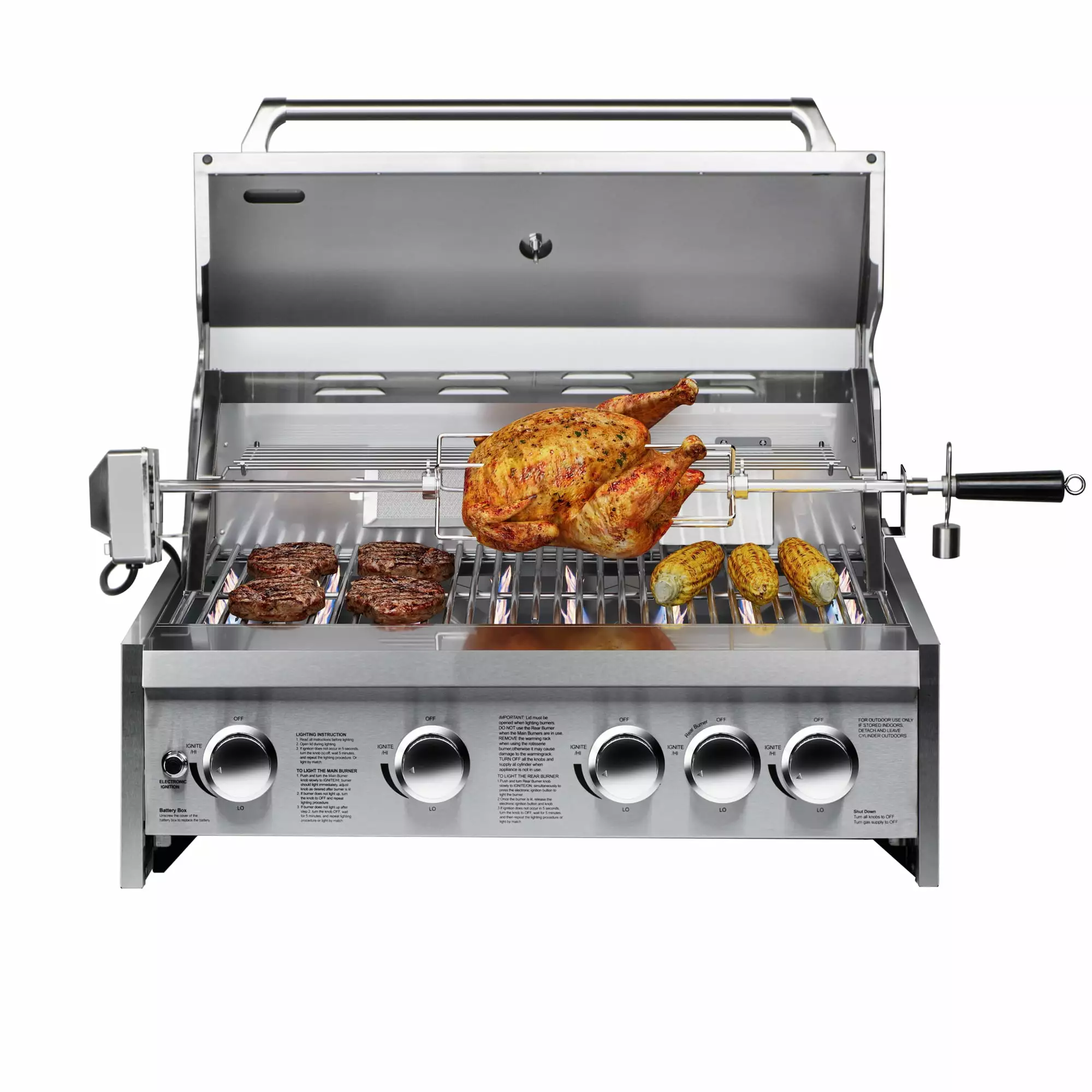 30 . Built- Liquid Propane BBQ Grill Outdoor Kitchen - Stainless Steel