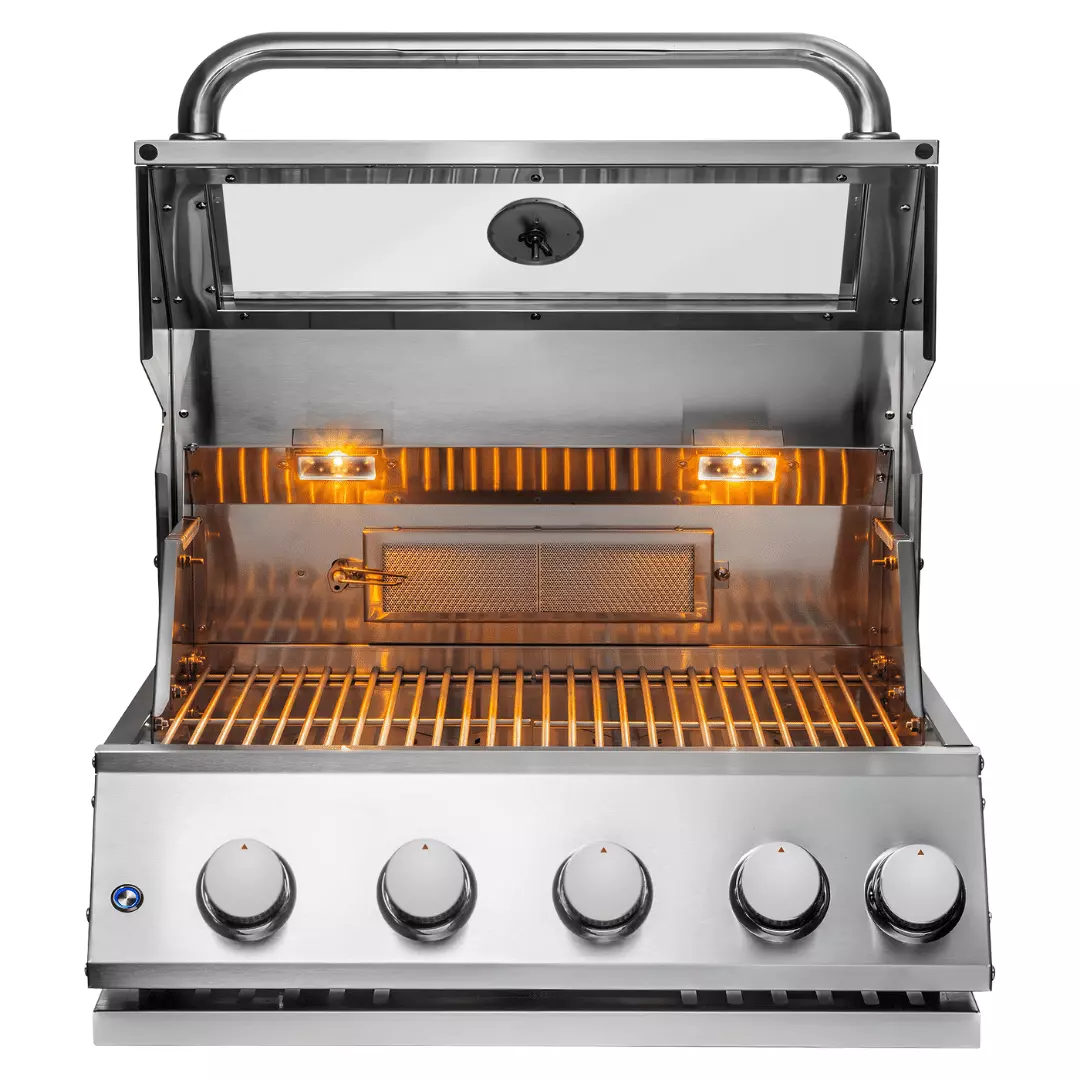 Chaleur Grill Built Gas Grill 28 Glass View 4 Burner Propane Natural Gas 50000 BTU