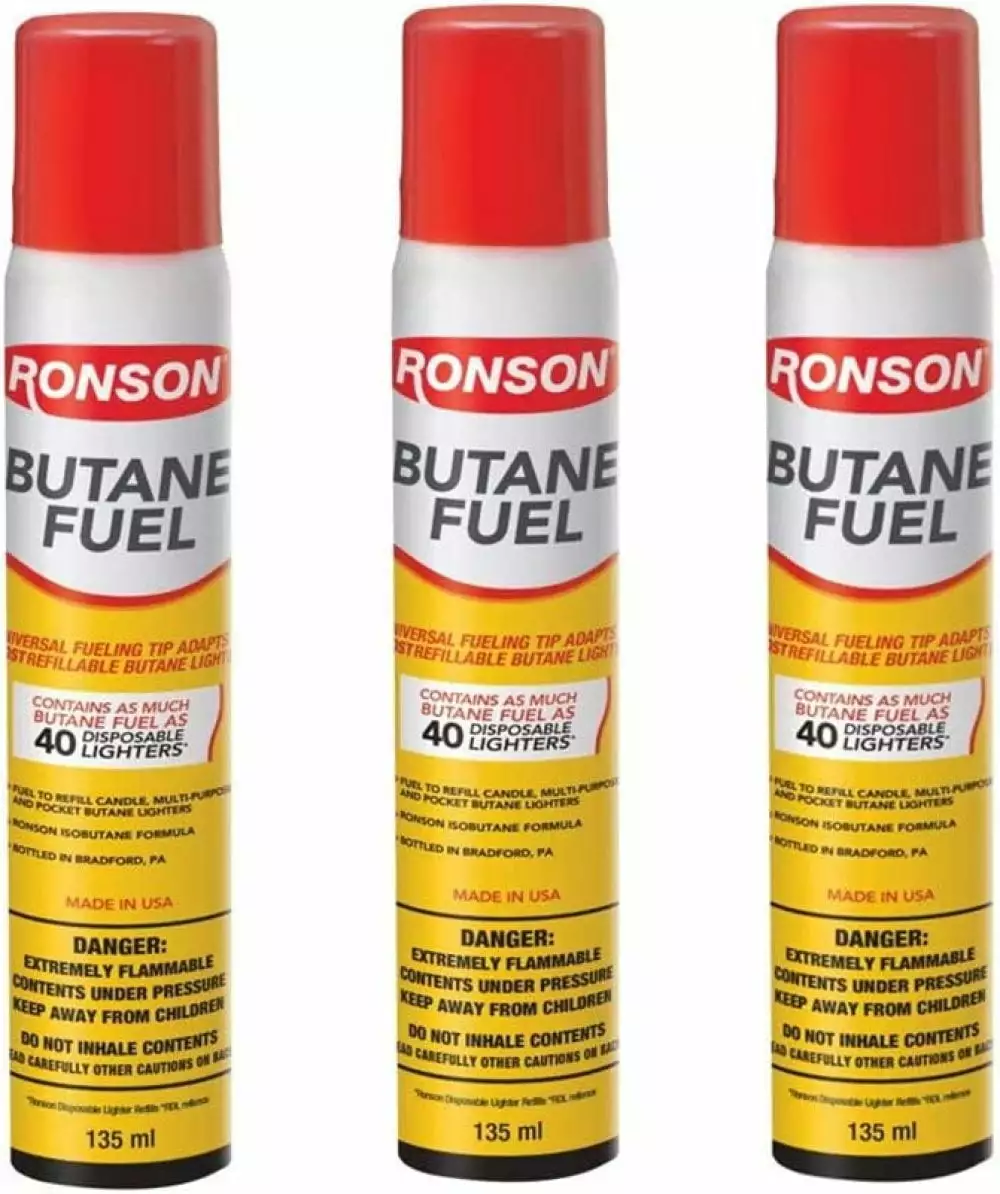 Ronson Multi-Fill Ultra Butane Fuel 135ML 3 Pack Lighters and Torches