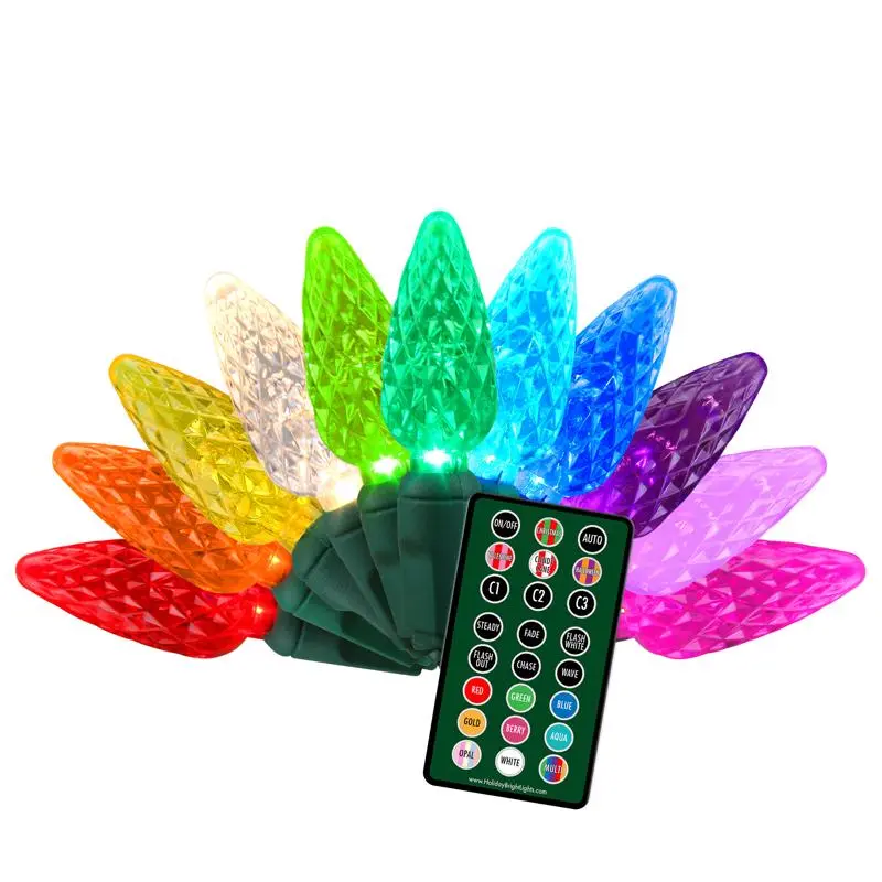 Celebrations Platinum LED C6 Multicolored 50 Count 25 ft String Christmas Lights