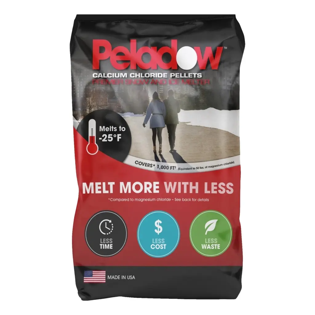 Peladow Calcium Chloride Pellets 50 lb - Industrial Strength Ice Melt Extreme Cold