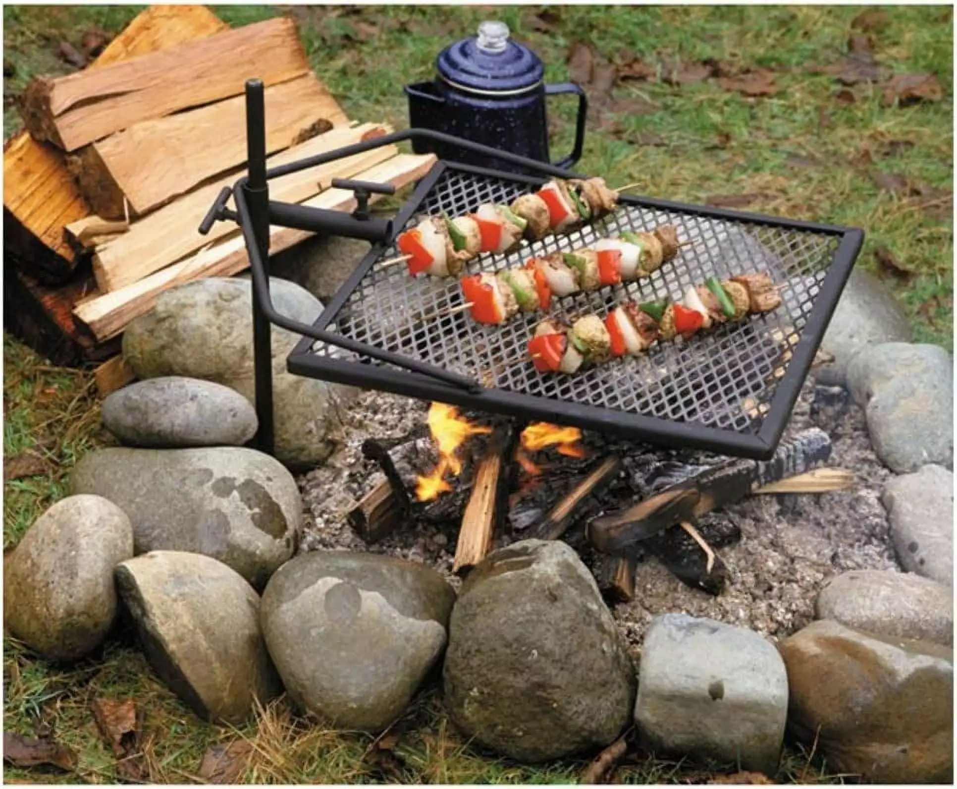 Adjust--Grill Camping Grill Portable Outdoor Cooking Tool camping.com