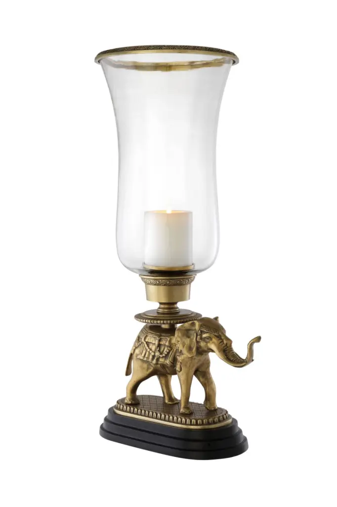 Eichholtz Elephant Vintage Hurricane Classic Candle Holder Decor