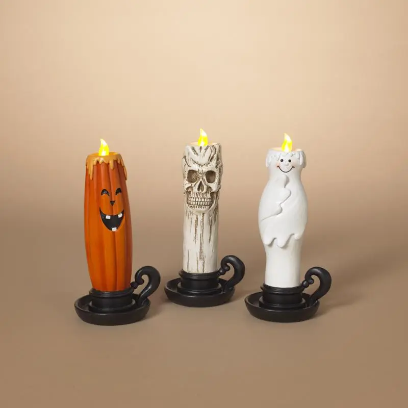 Celebrations 8.15 Ghost Skull Candle Halloween Decor Pack 24