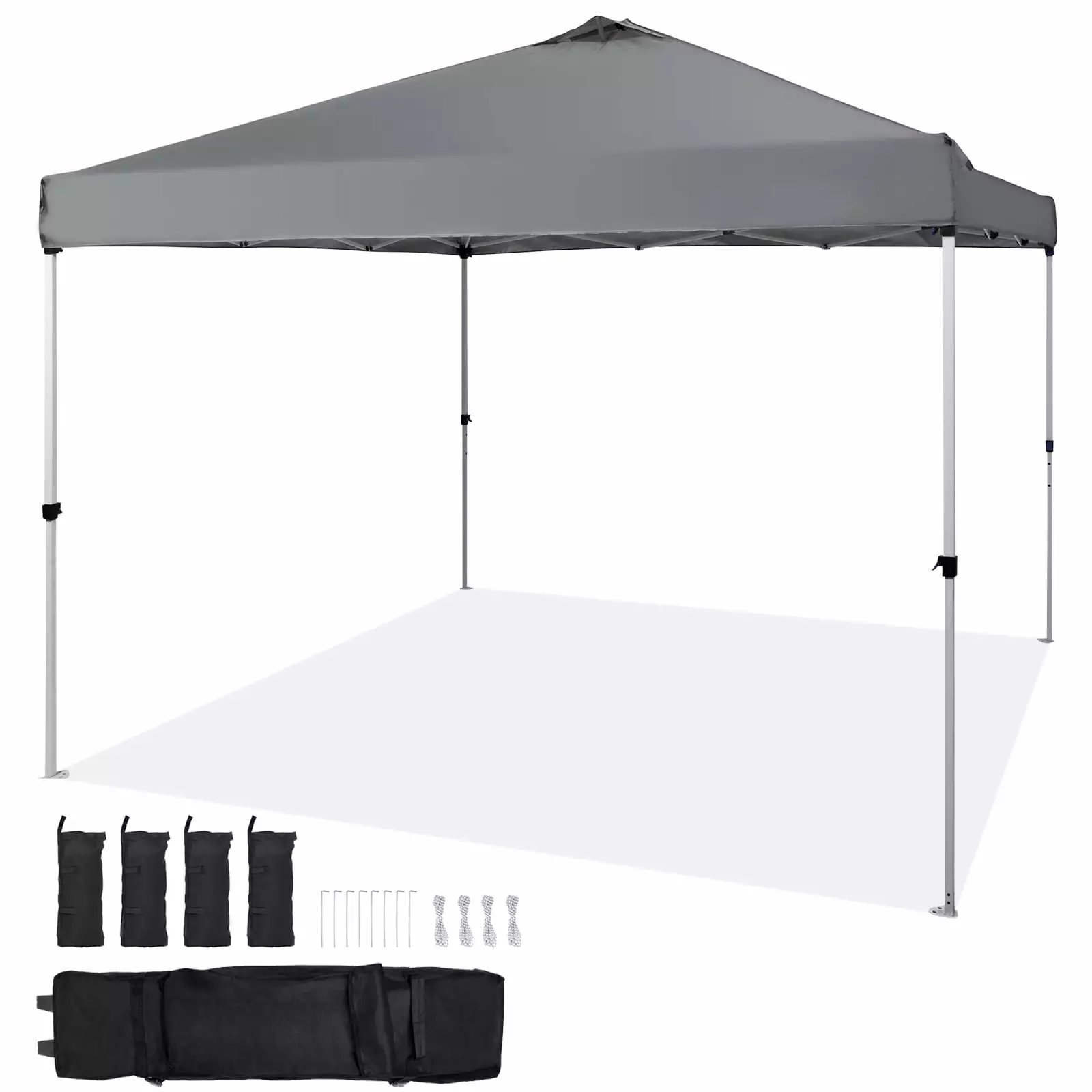 SKYSHALO Pop Up Canopy Party Tent 10x10 ft Portable Bag Camping Dark Gray