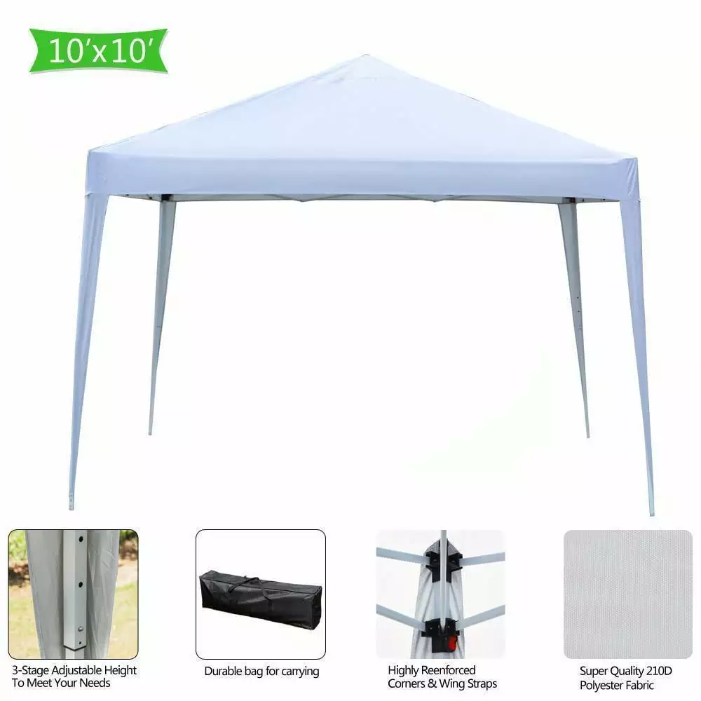 ZGBY 10x10 Ez Pop Up Canopy Outdoor Wedding Party Tent Folding Patio Gazebo ZGBY Home Products