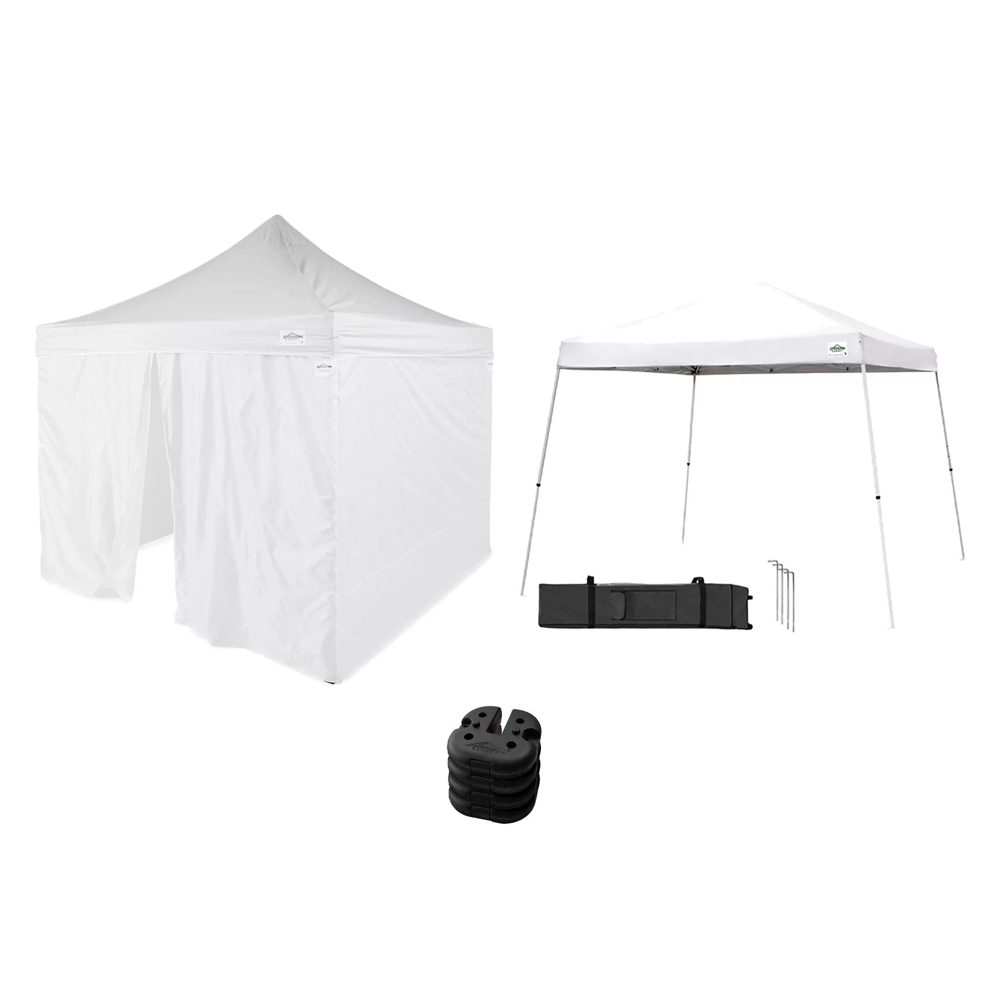 Caravan Canopy V Series Sidewalls and V Series 2 Angled Leg Canopy & 4 6lb Plates