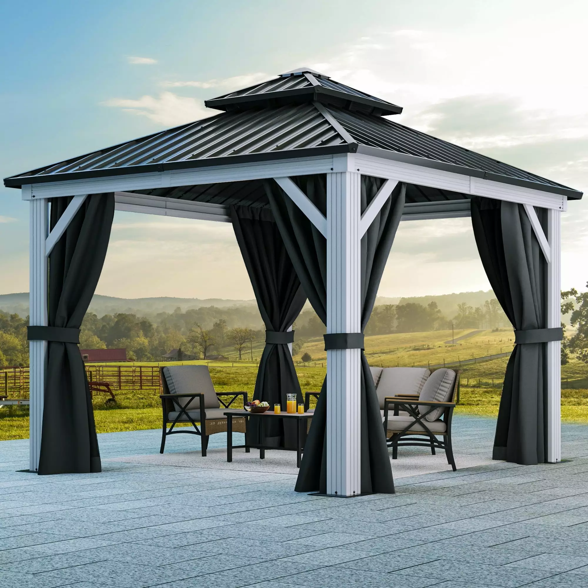 Outdoor Metal Canopy Gazebo Sturdy Backyard Shade Structure Bed Bath & Beyond