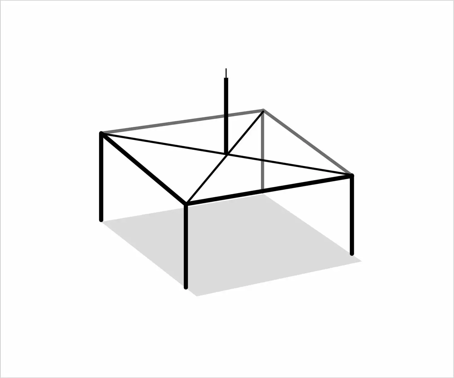 TentandTable 15x15 High Peak Outdoor Party Canopy Tent Frame Only White Waterproof