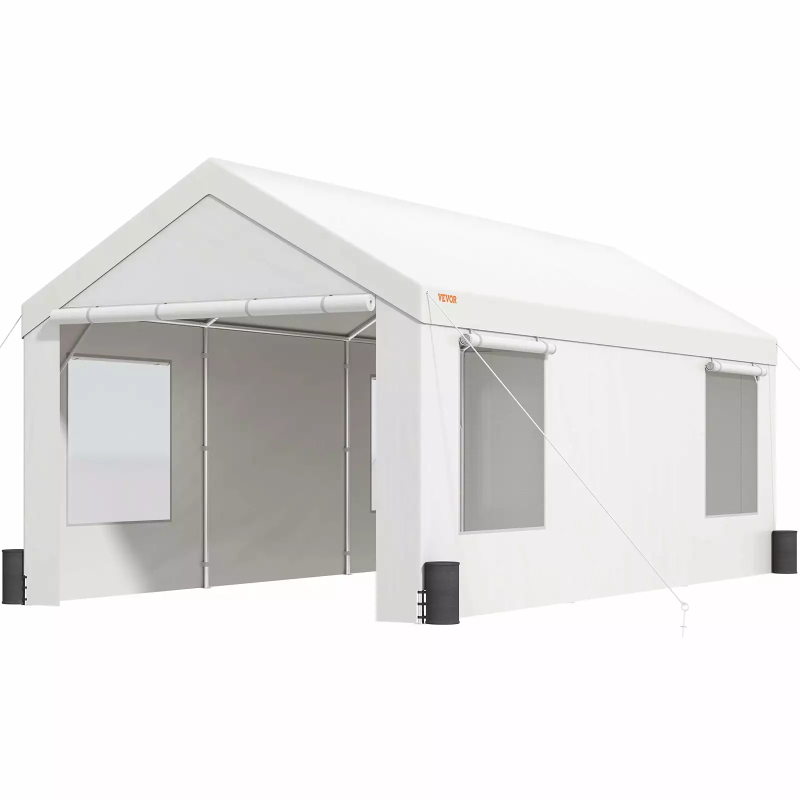 12x20 ft Heavy Duty Carport Canopy Ventilated Windows VEVOR