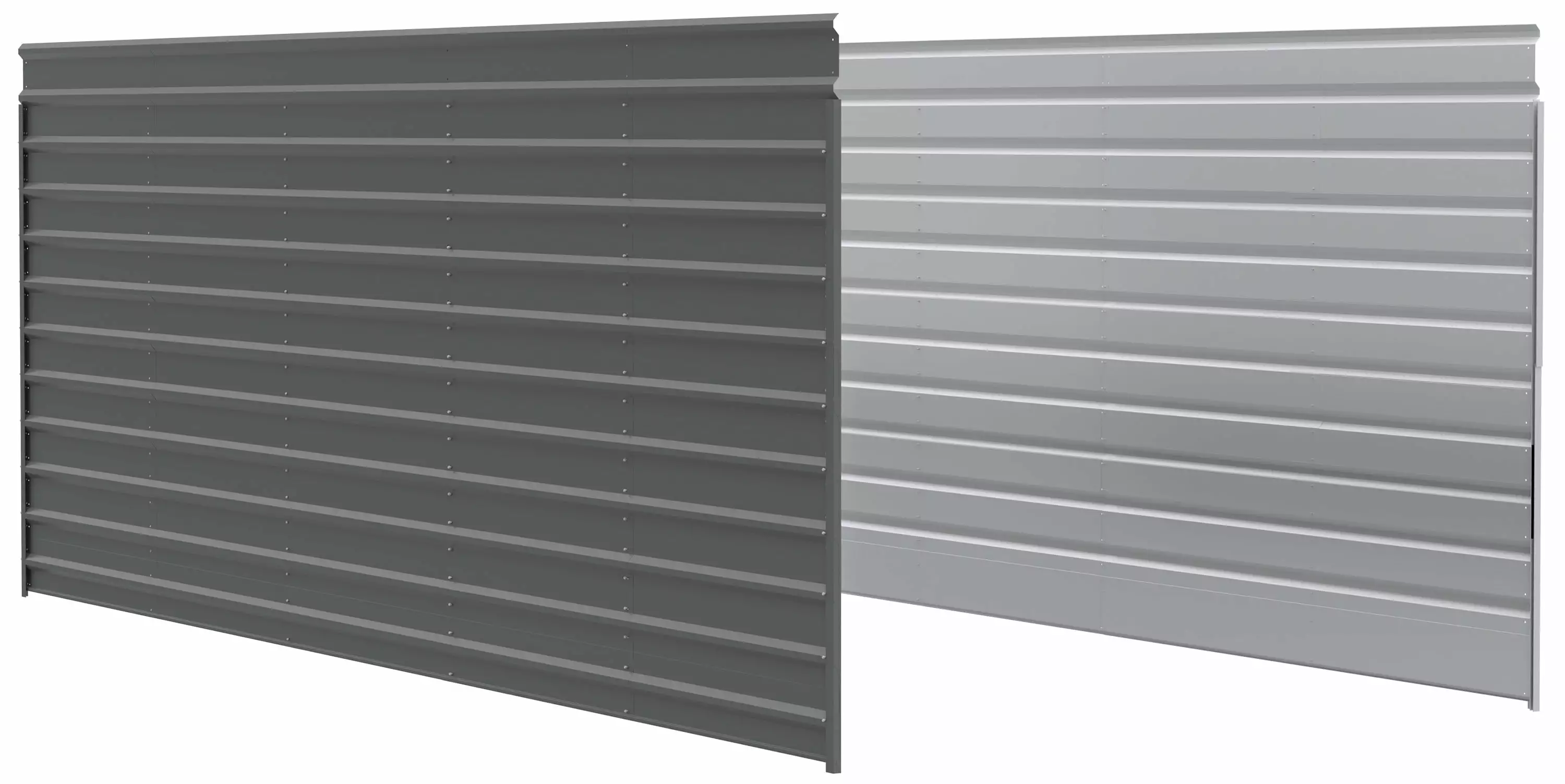 Arrow 24x9 ft Charcoal Two Sided Steel Carport Enclosure Weatherproof Vehicle Shelter
