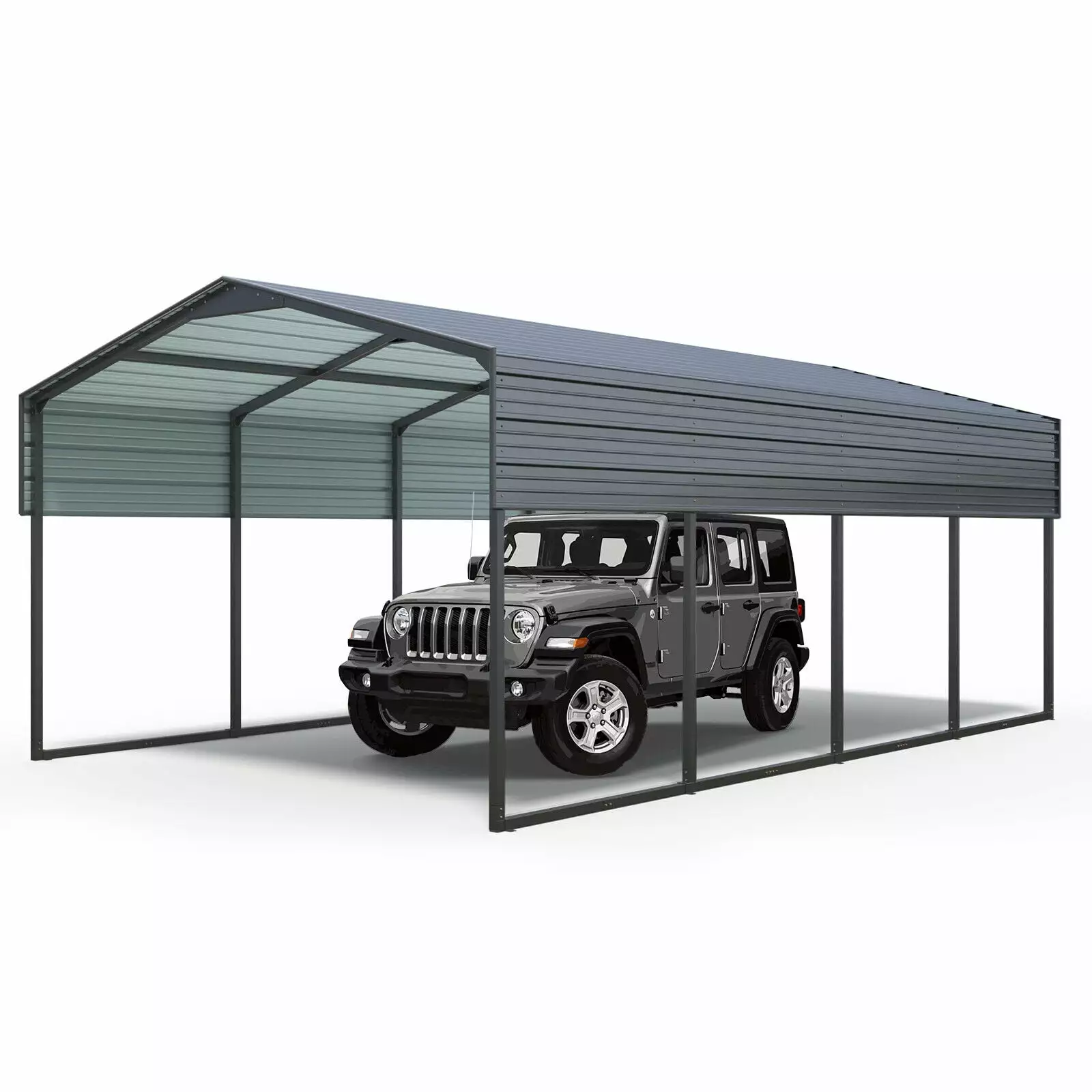 12x20 FT Metal Carport Heavy Duty Reinforced Frame Outdoor Garage Shelter Cars UNBRAND