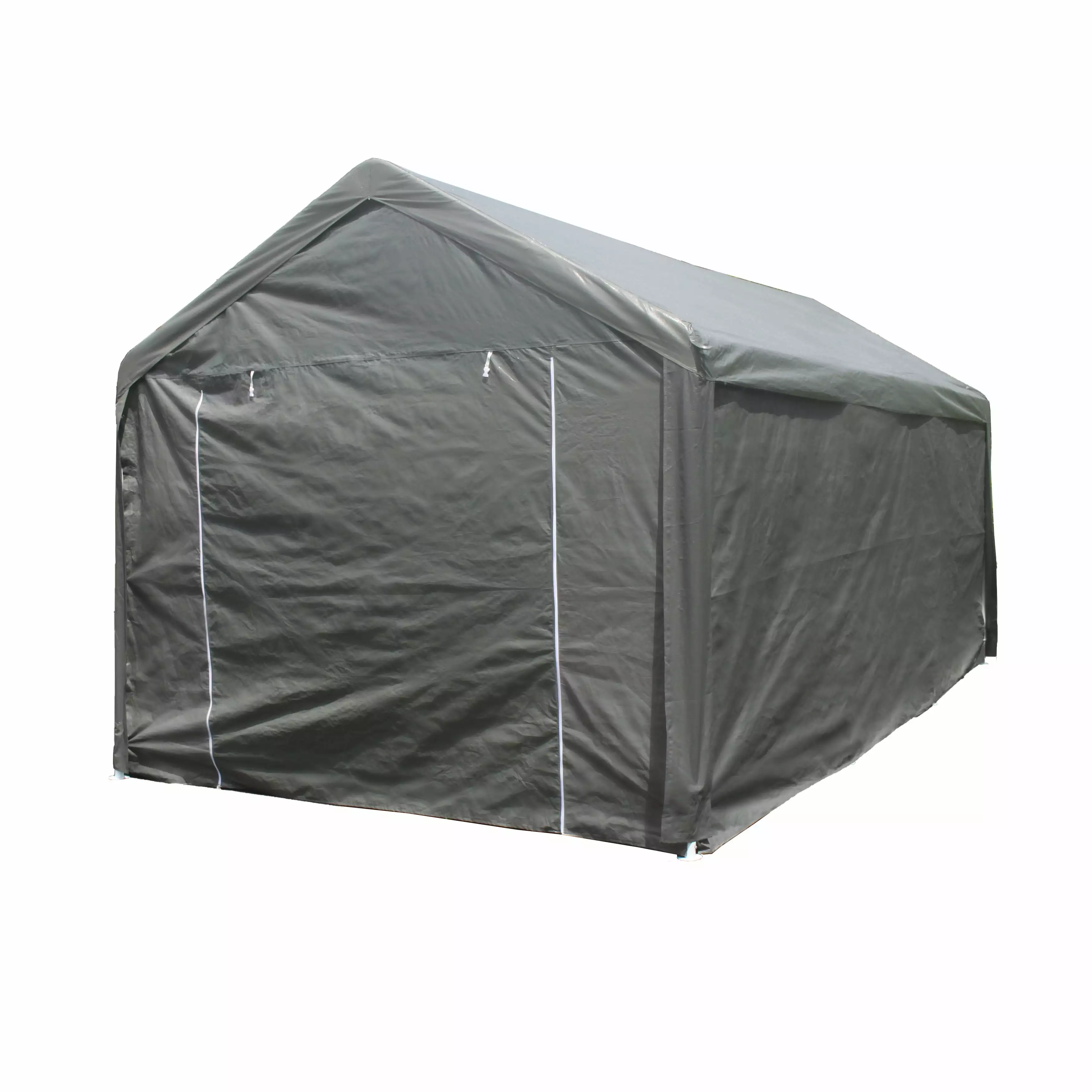 ALEKO Heavy Duty Outdoor Powder Coated Steel Carport Tent Weatherproof Fabric 10x20 feet Gray