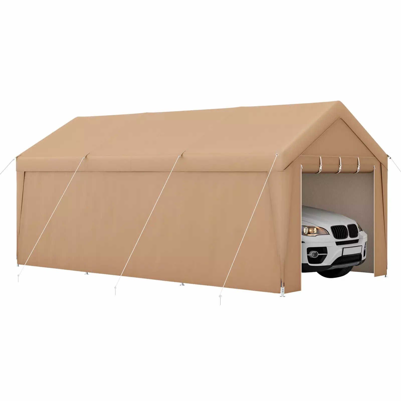 Costway 10x20FT Patio Heavy Duty Carport Garage Removable Sidewall and Zippered Door