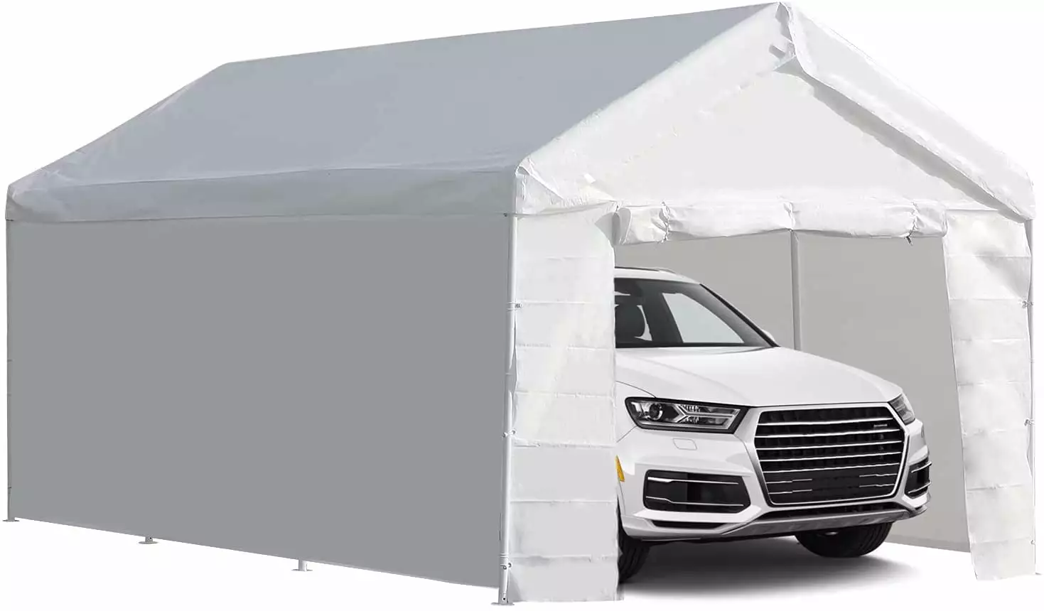 LVUYOYO 10x20 ft Outdoor Carport Heavy Duty Metal Canopy Removable Sidewalls Auto Boat Party