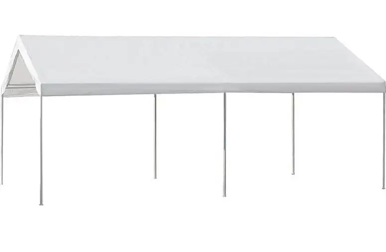 Worldwide Sourcing 10x20 Portable Carport White Vehicle Protection