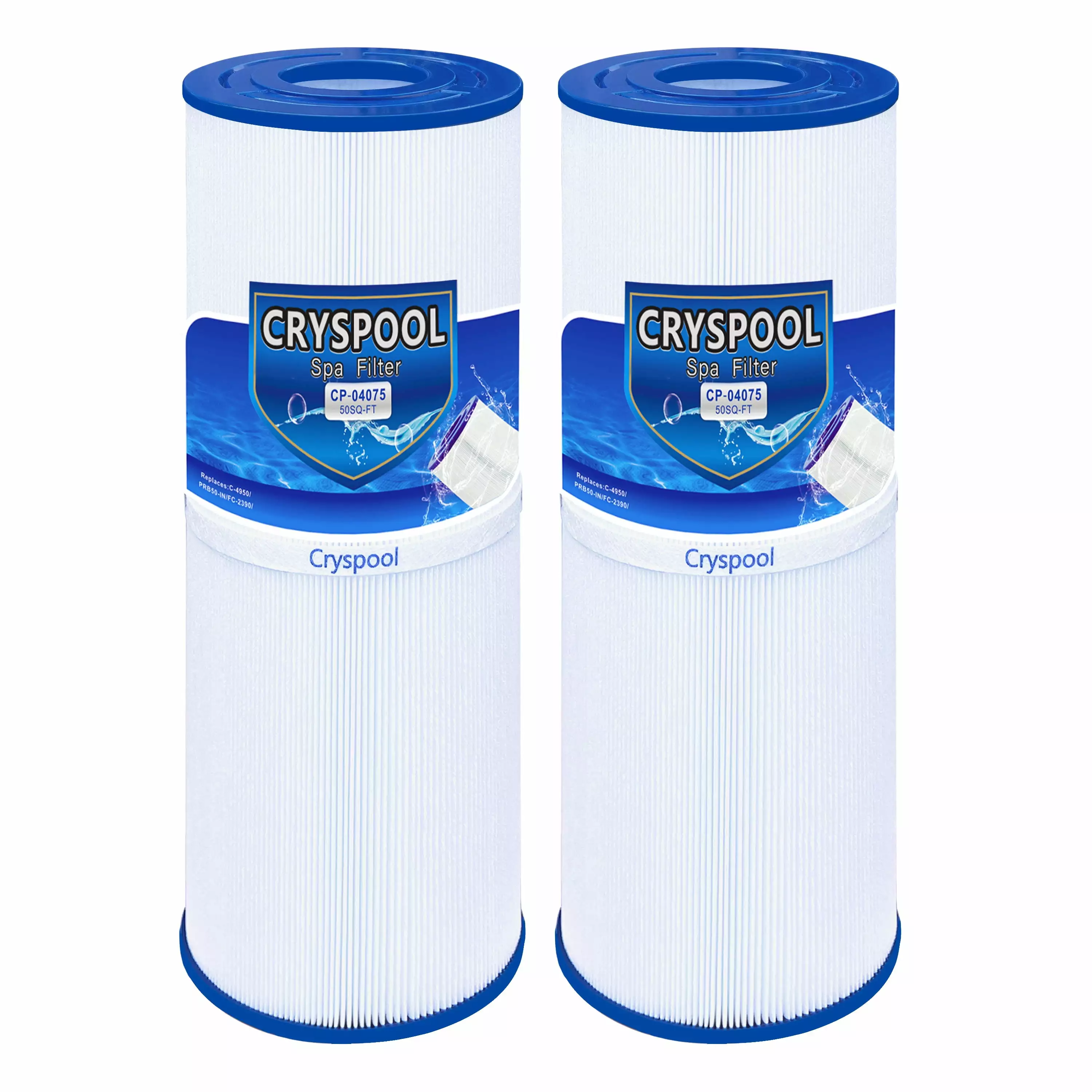 Cryspool 50 sq. ft Spa Filter Replaces Unicel C-4950 PRB50- Filbur FC-2390 2 Pack