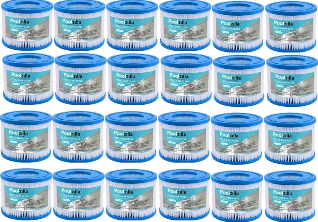 Poolzilla 24 Pack Spa Filter Cartridge Replacement Bestway Type VI and Lay-Z Spa