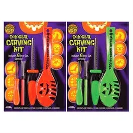 Colossal Pumpkin Carving Kit Orange or Green Halloween Fun Various