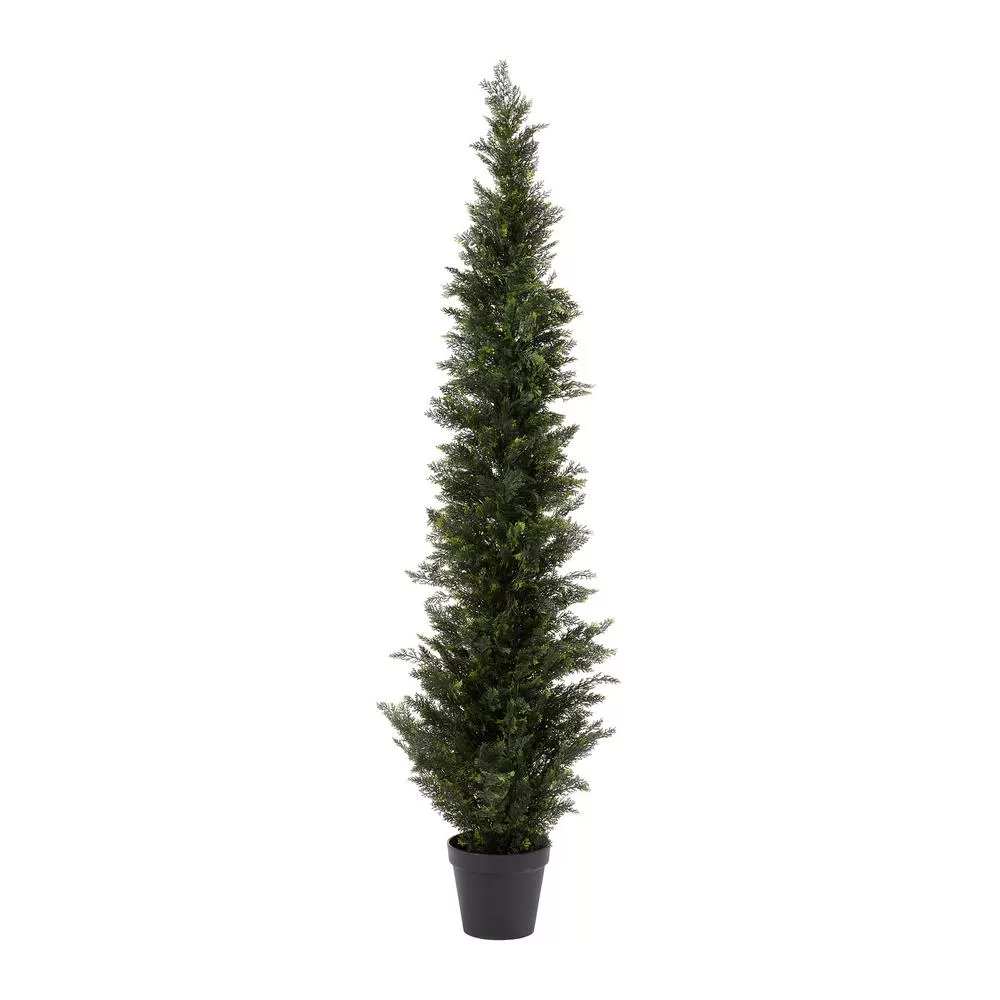 Pure Garden 72-Inch Artificial Cedar Topiary Indoor Outdoor Landscaping