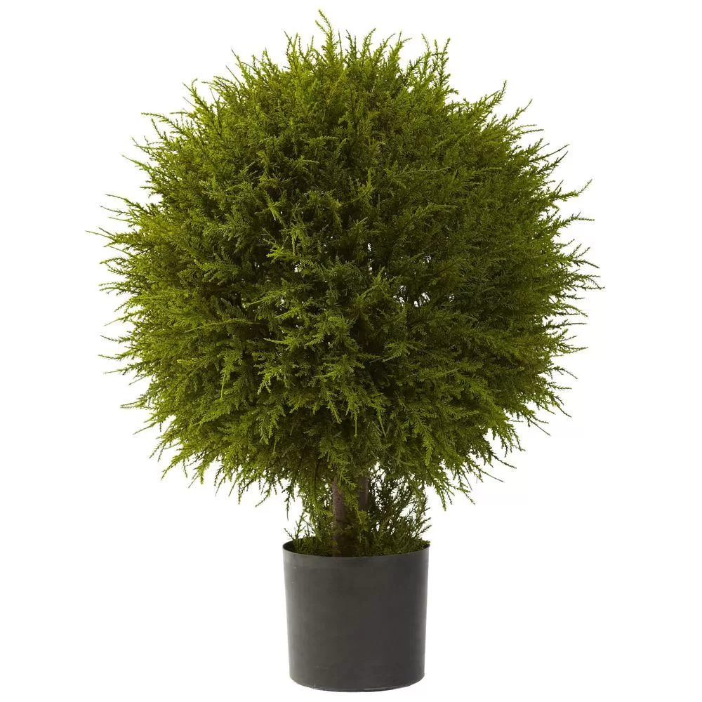 Nearly Natural 32 Inch Cedar Ball Topiary Artificial Plant Home Office Decor