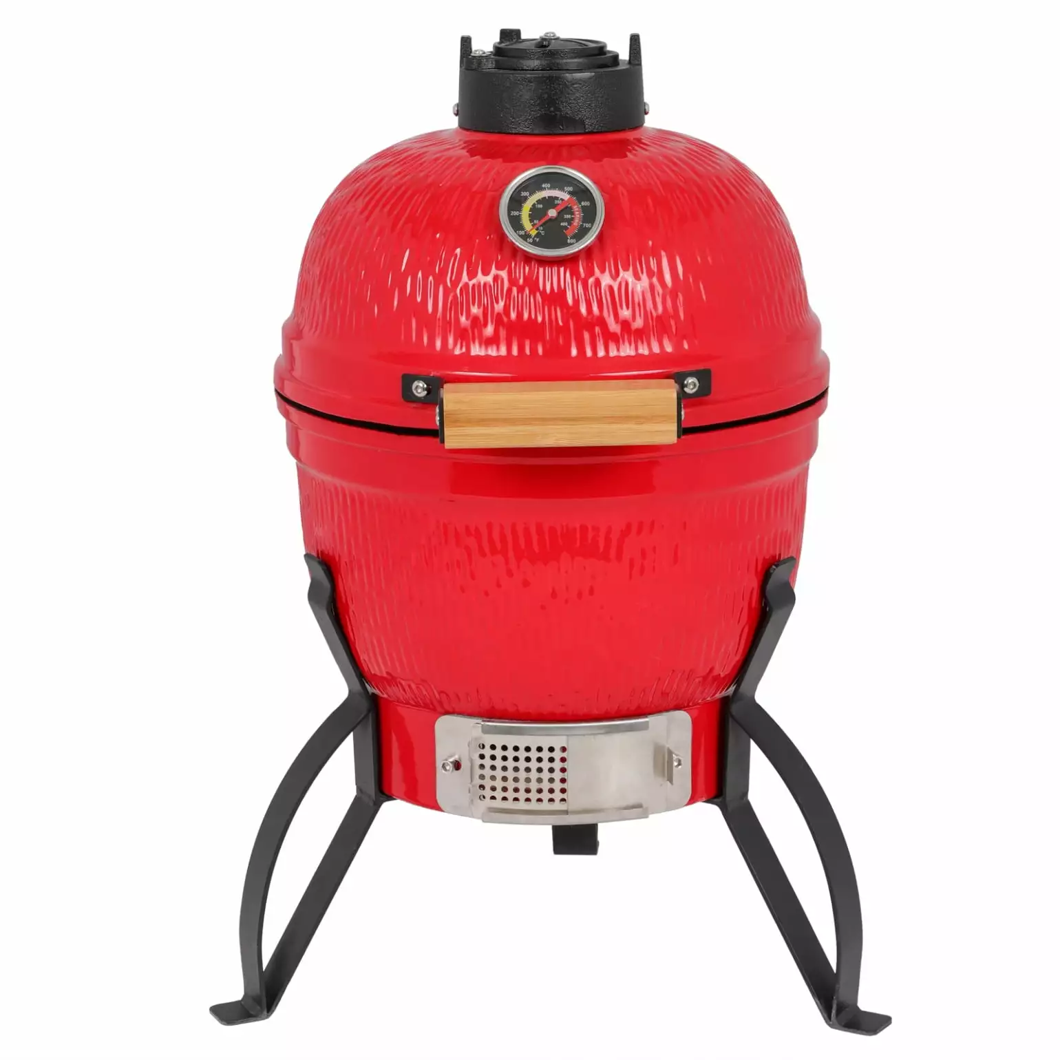 13 Inch Ceramic Charcoal BBQ Grill Travel-friendly Barbecue Smoker and Roaster Heavy Duty Outdoor Cooking Triple Tree