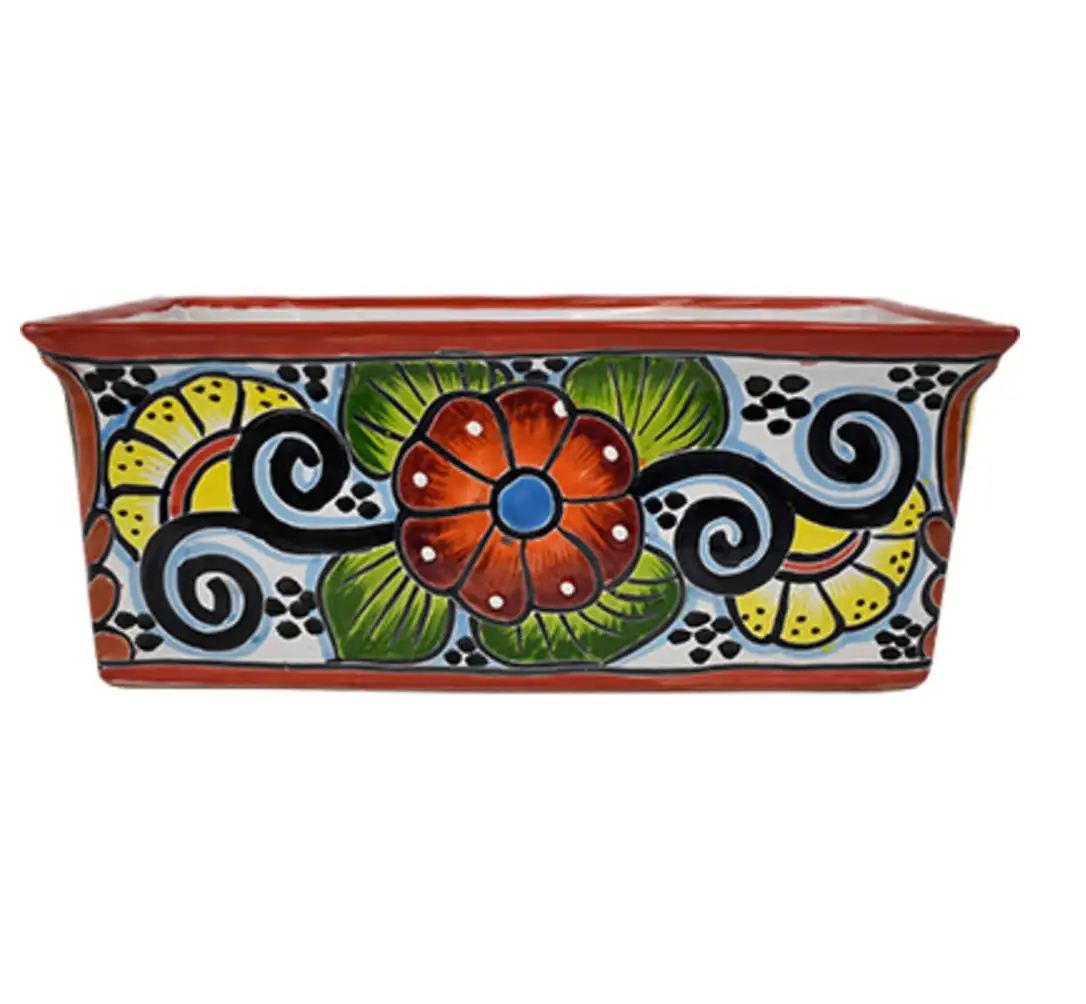 Avera APG019045 Ceramic Talavera Planter Assorted Color Garden Decor