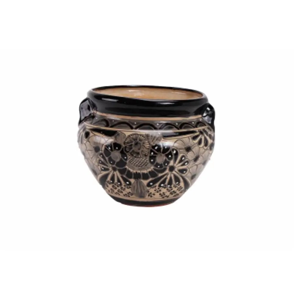 Avera APG023100 Michoacana Painted Planter 10 Inch Ceramic Garden Decor
