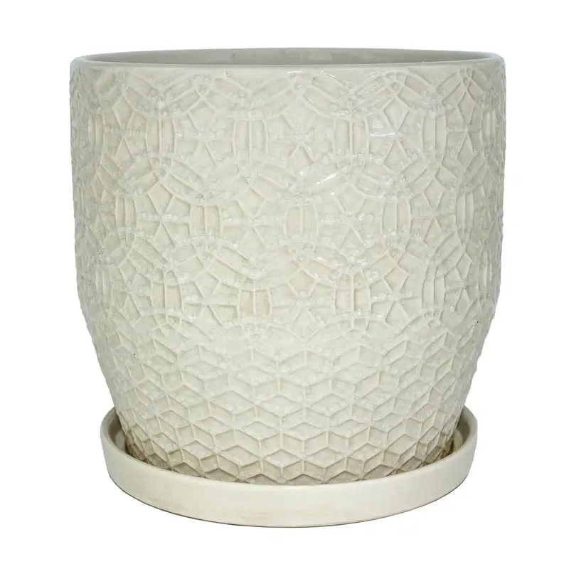 Trendspot Rivage 9.9 Ceramic Planter White Modern Decorative Pot