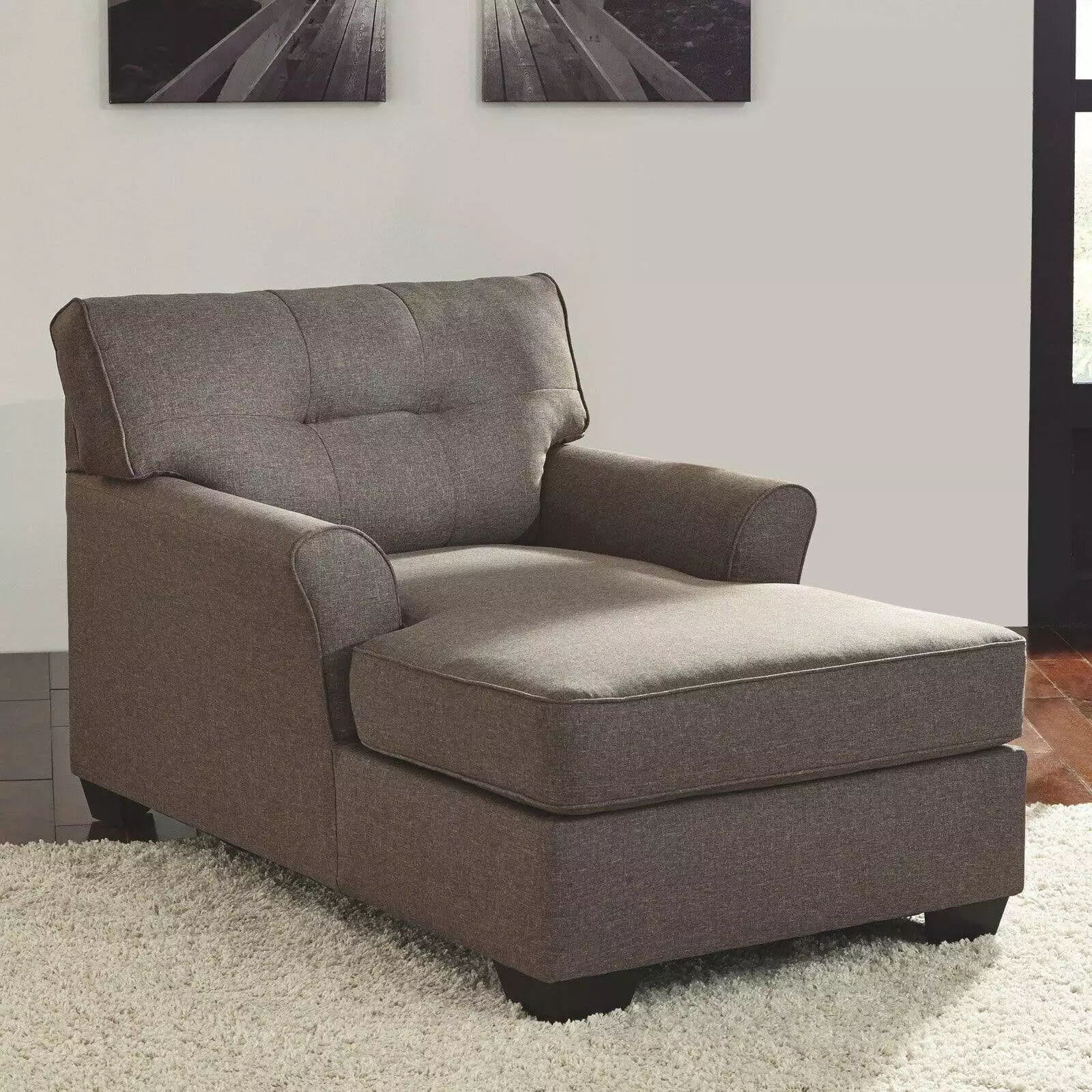 Ashley Furniture Tibbee Chaise Lounge Slate Fabric Living Room Furniture Chaise