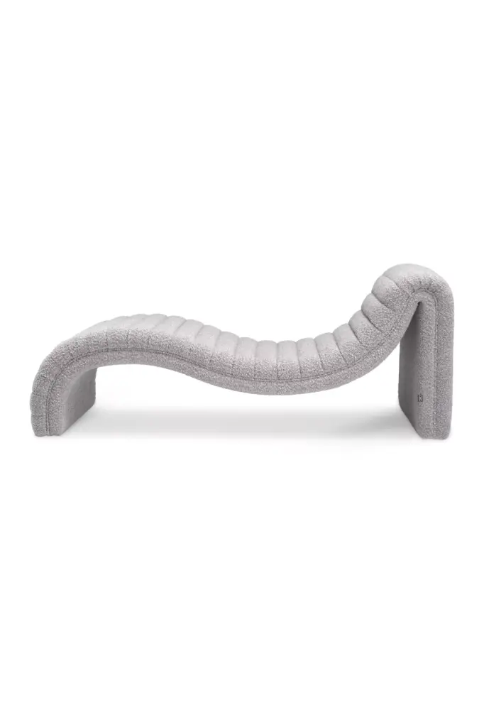 Gray Boucl�� Chaise Longue Eichholtz Pioneer Relaxing Lounge