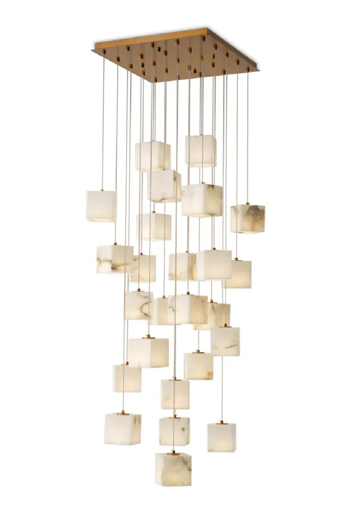 Alabaster Blocks Chandelier Eichholtz Duboce Modern Lighting Fixture