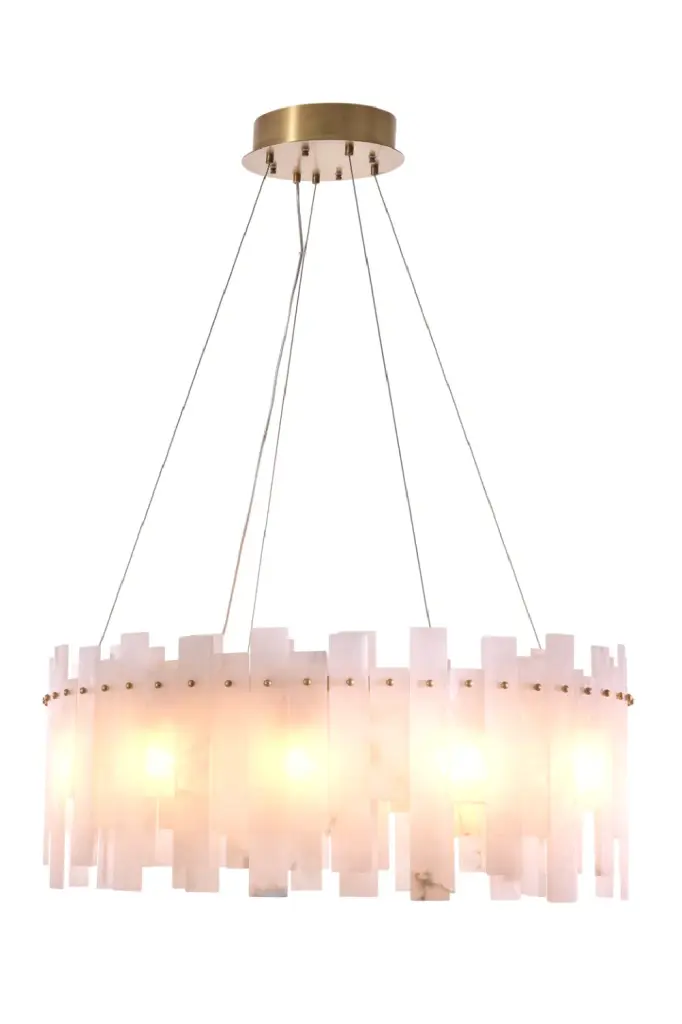 Alabaster Modern Chandelier Eichholtz Pizzorni Sleek Ceiling Light