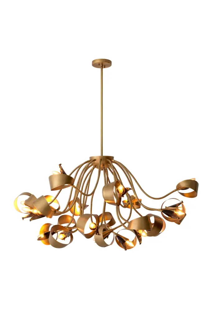 Antique Brass Chandelier Eichholtz Corrientes Vintage Ceiling Light
