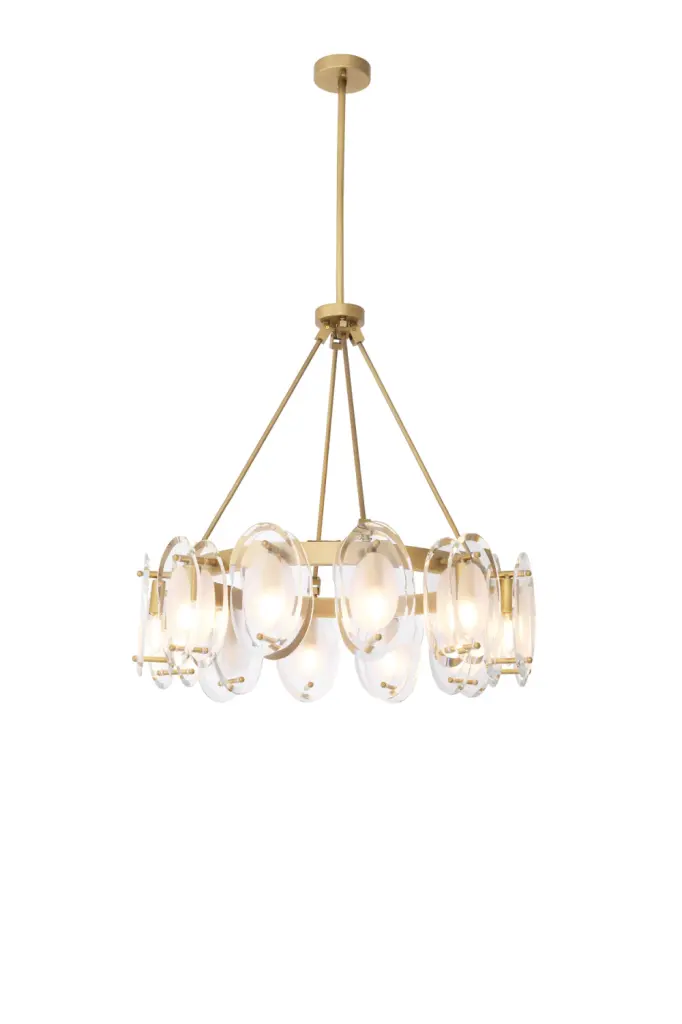 Brass Bevelled Glass Chandelier Eichholtz Sublime Luxury Lighting Fixture