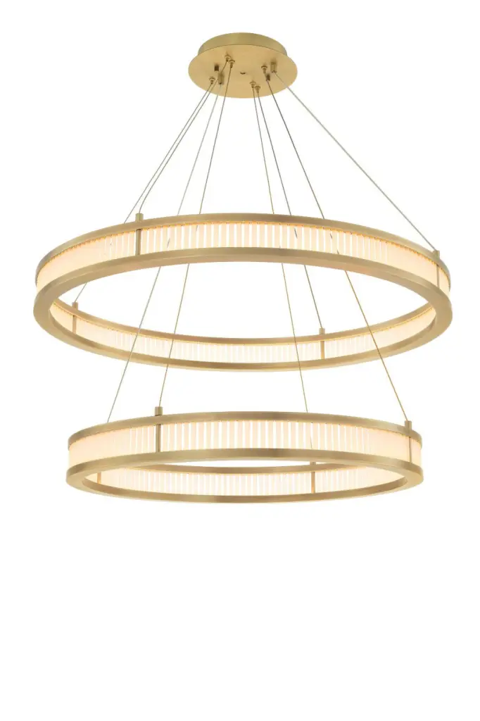 Brass Double Ring LED Chandelier Damien Eichholtz