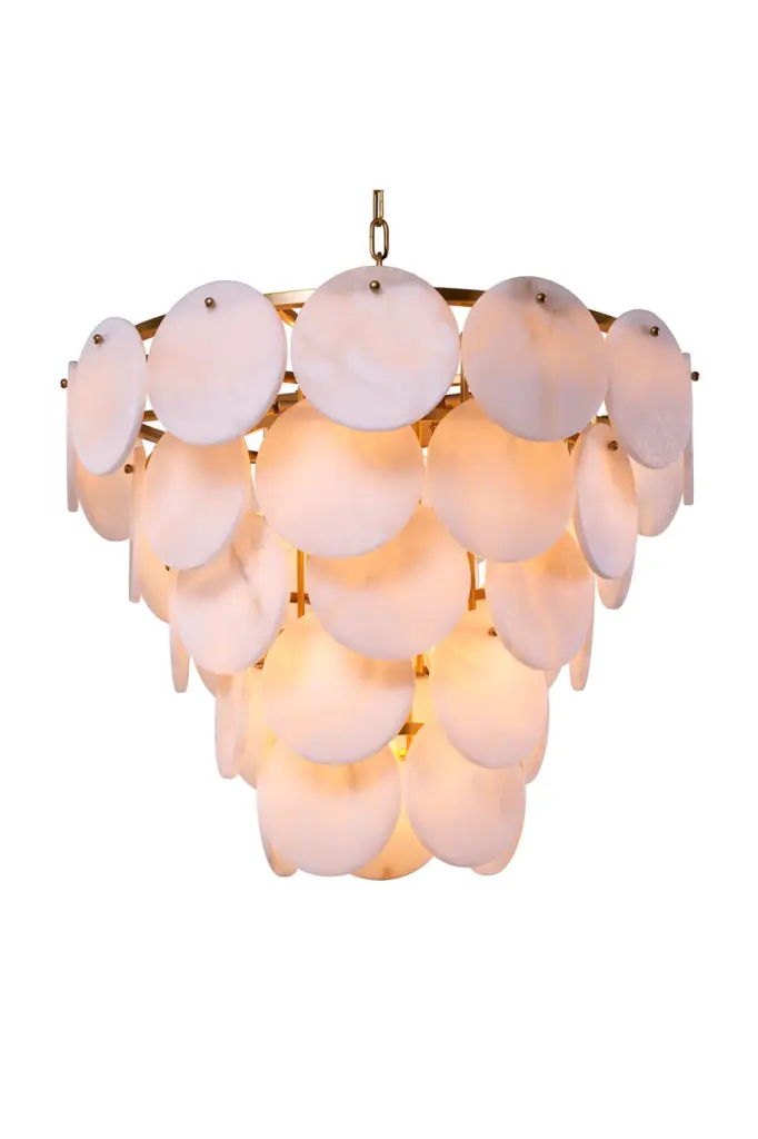 Tiered Alabaster Chandelier Eichholtz Clementina Elegant Ceiling Light