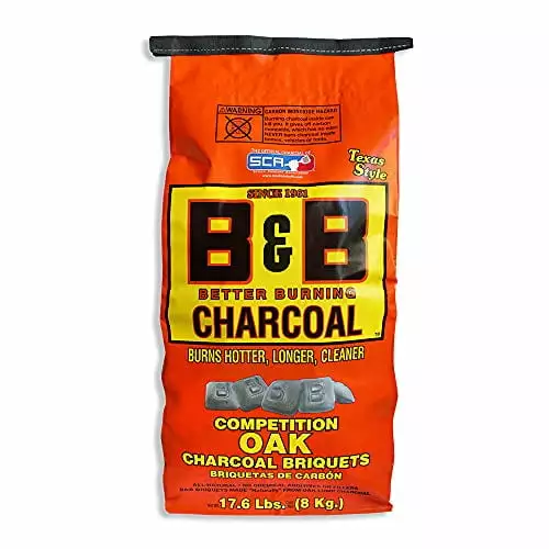 B&B Charcoal Slow Burning Oak Charcoal Briquettes 17.6 Pounds Set 2 BBQ SideBear
