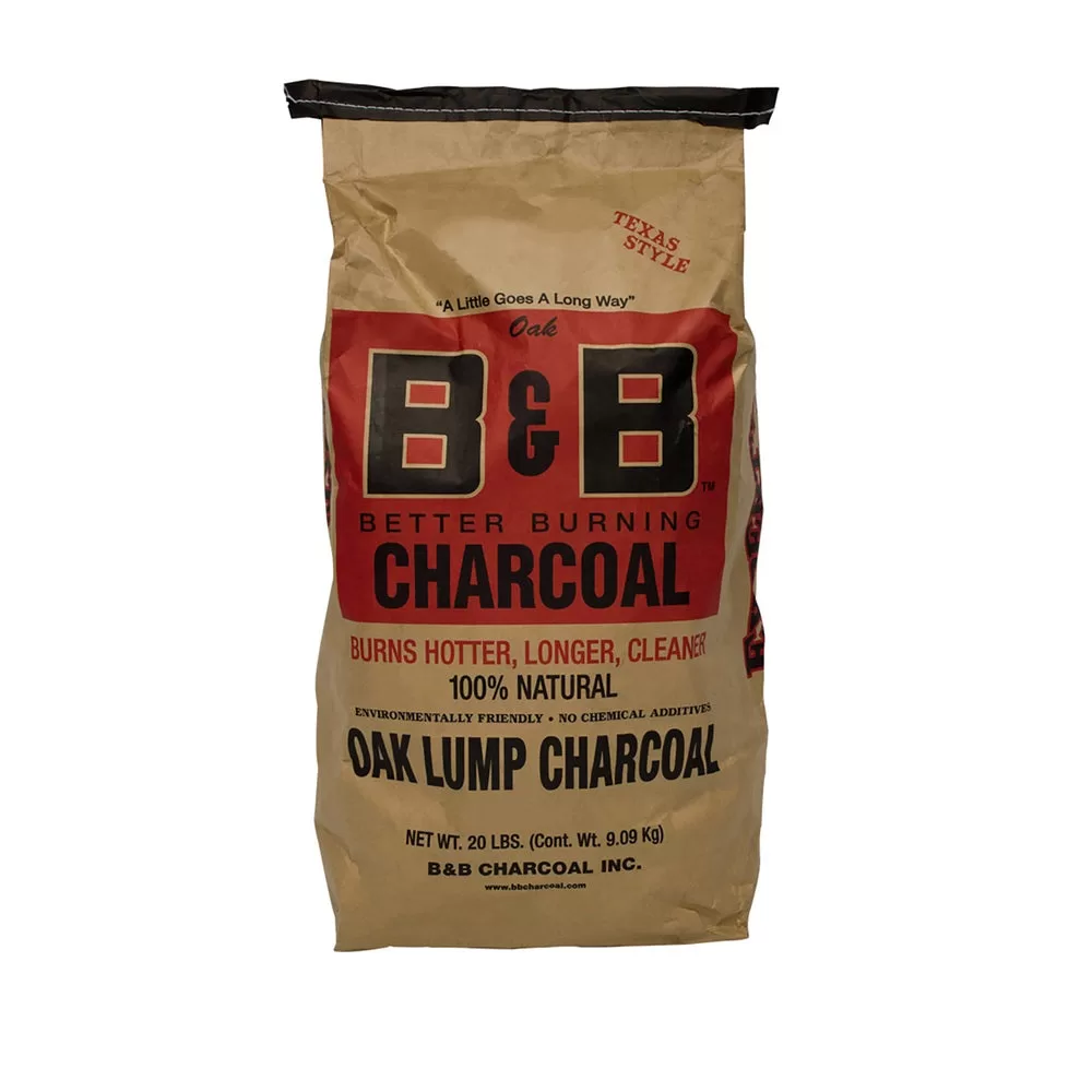 B & B Charcoal 00042 Oak Hardwood Lump Charcoal 20 lb Grilling and Smoking
