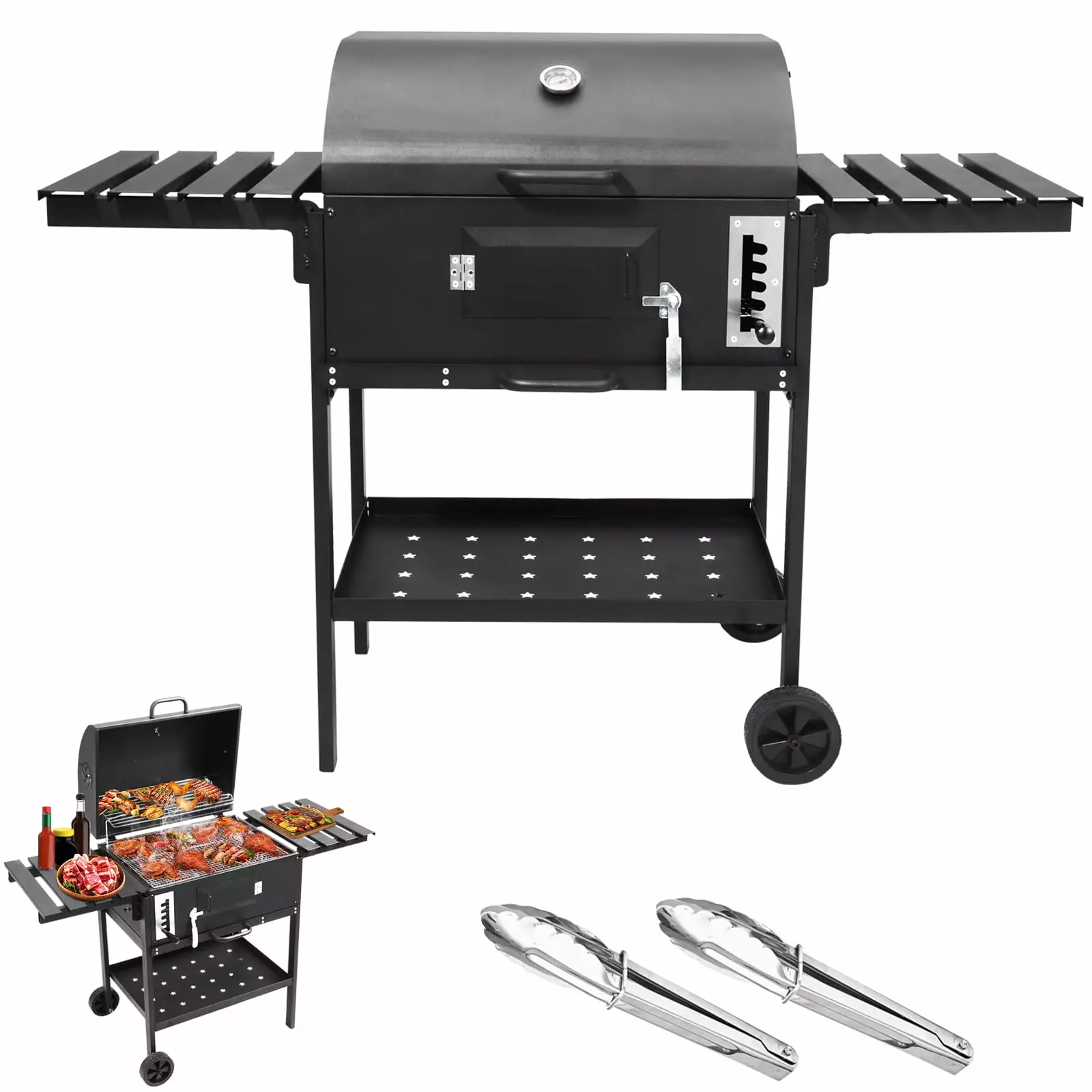 Capri BBQ Charcoal Grill Travel-friendly Barbecue Grill Foldable Side Table