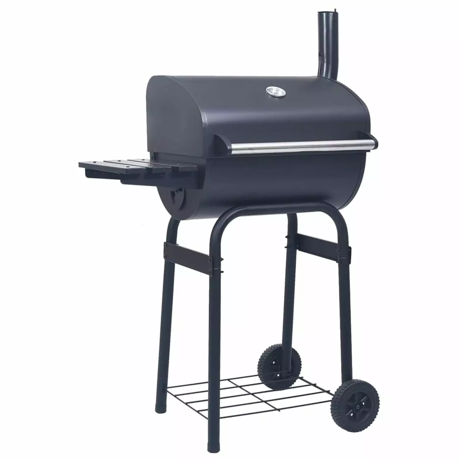 Carevas Charcoal BBQ Grill Smoker Bottom Shelf Black Outdoor Cooking