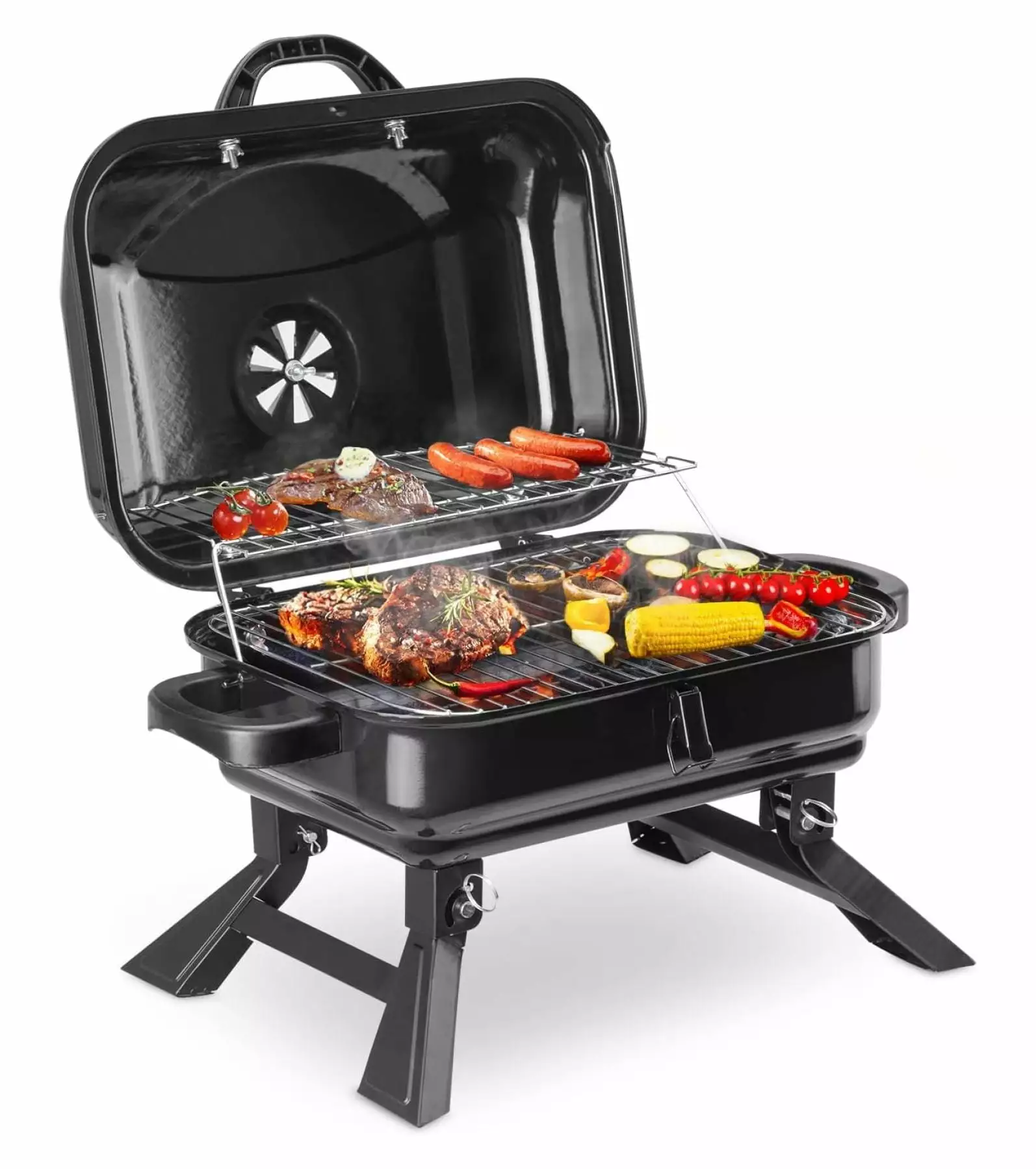 Charcoal BBQ Grill Outdoor Travel-friendly Smoker Camping Backyard Garden Picnic Gexandy