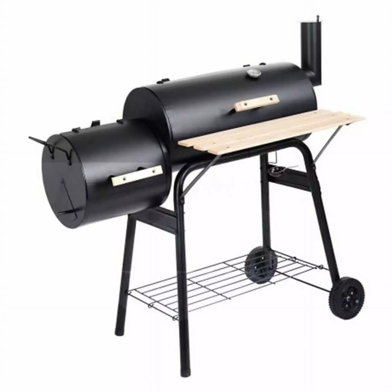 Outdoor BBQ Grill Charcoal Barbecue Pit Cooker Smoker Black GrillTown
