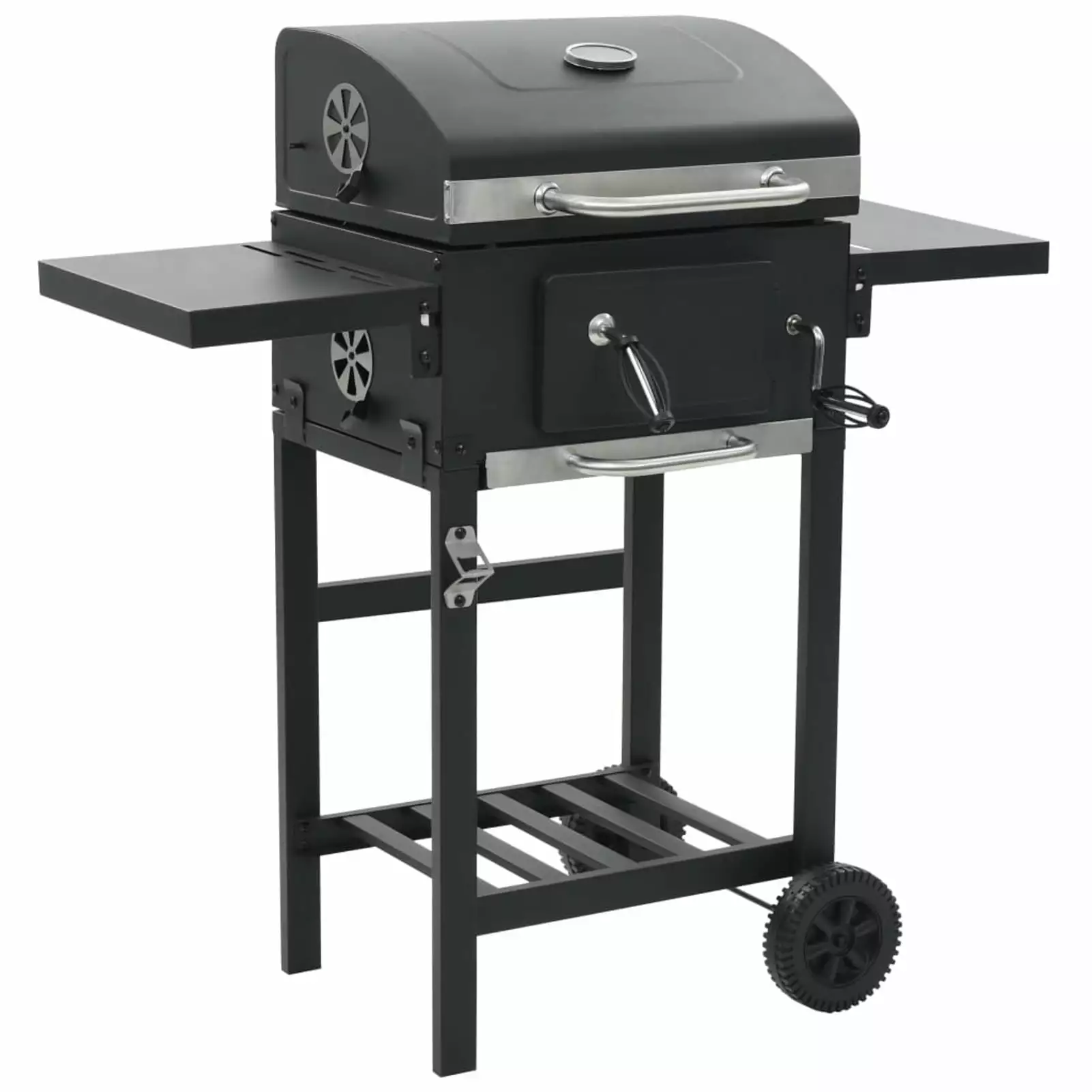 Charcoal BBQ Grill Bottom Shelf Black Outdoor Cooking Htovila