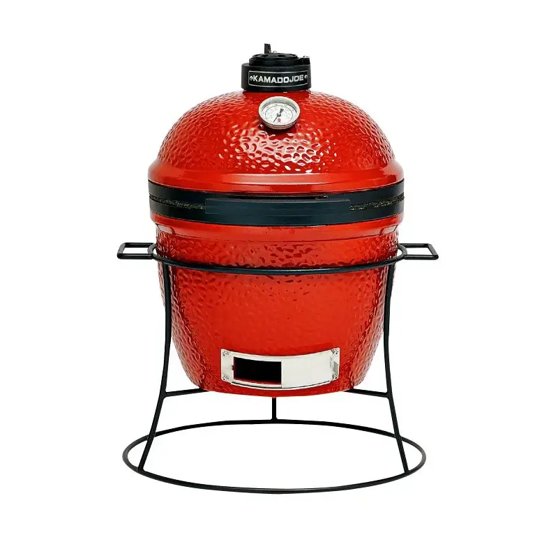 Kamado Joe JR. KJ13RH Charcoal Grill, 148 sq- Primary Cooking Surface, Cherry, Ceramic Body