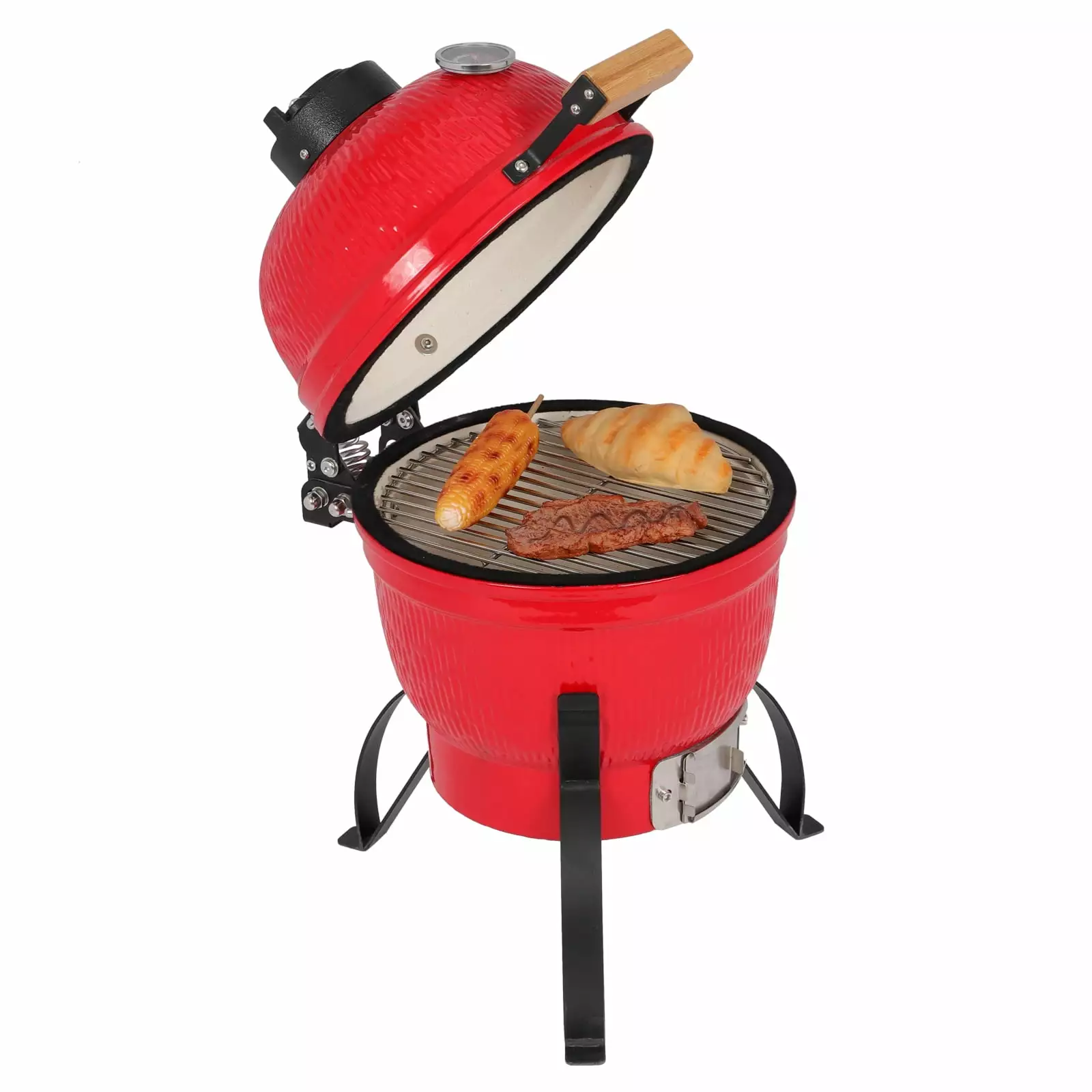 Ktaxon 13in Grills Charcoal Grill Round Portable BBQ Grill Yard Camping - Red