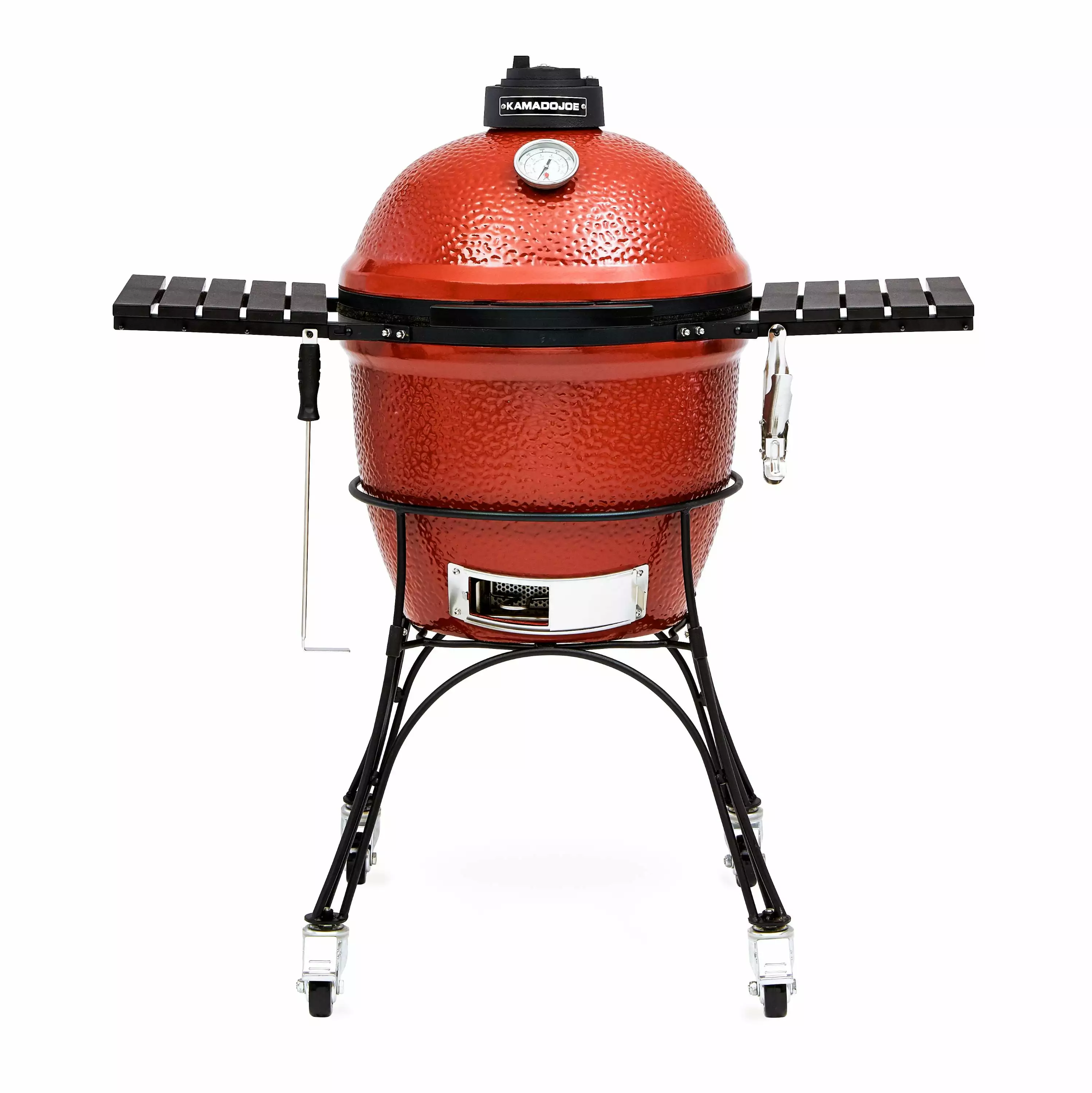 Timeless Joe I 18 . Charcoal Grill Red Cart Side Shelves Grill Gripper and Ash Tool