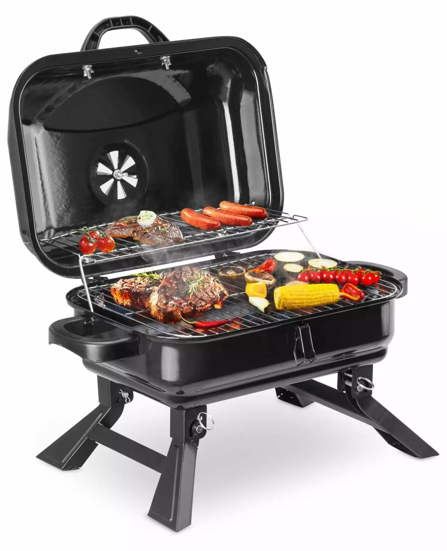 YUNTIE Charcoal BBQ Grill. Outdoor Travel-friendly Smoker Grill. Barbecue Charcoal Grill Outdoor Camping Backyard Garden C...