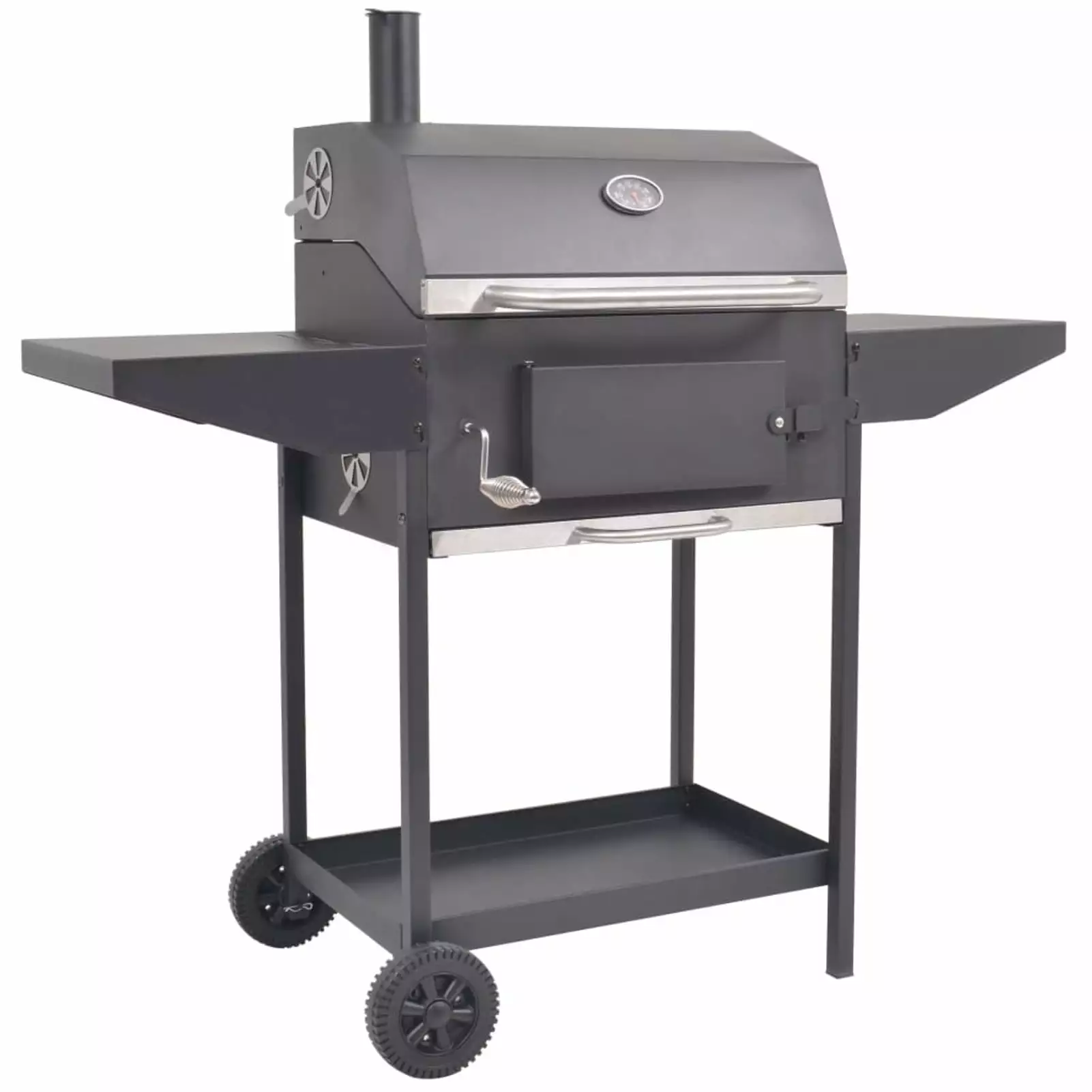 BBQ Charcoal Smoker Bottom Shelf - Black Htovila